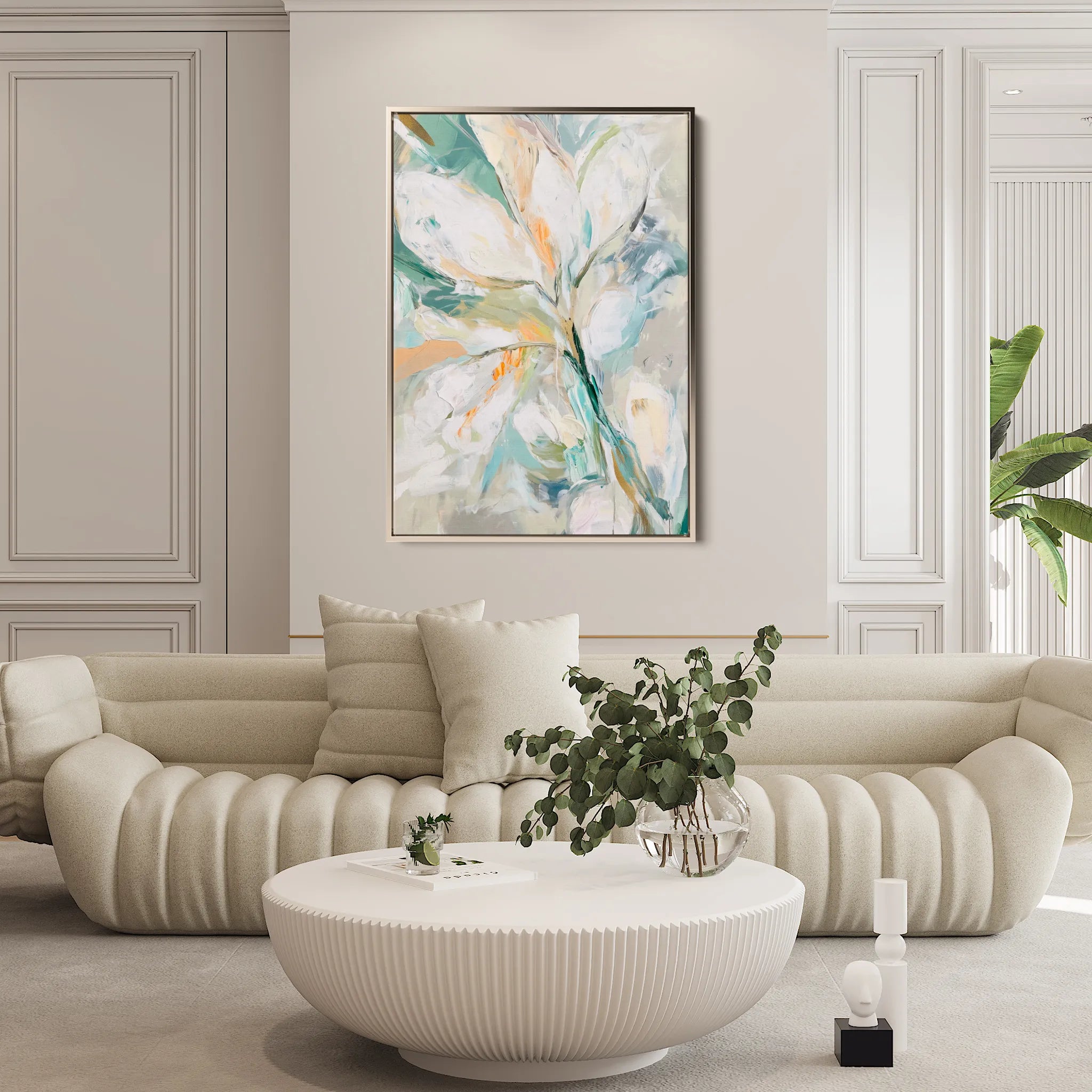 Floral 821 Canvas Art 18" x 24" / 45 x 60 cm / Black