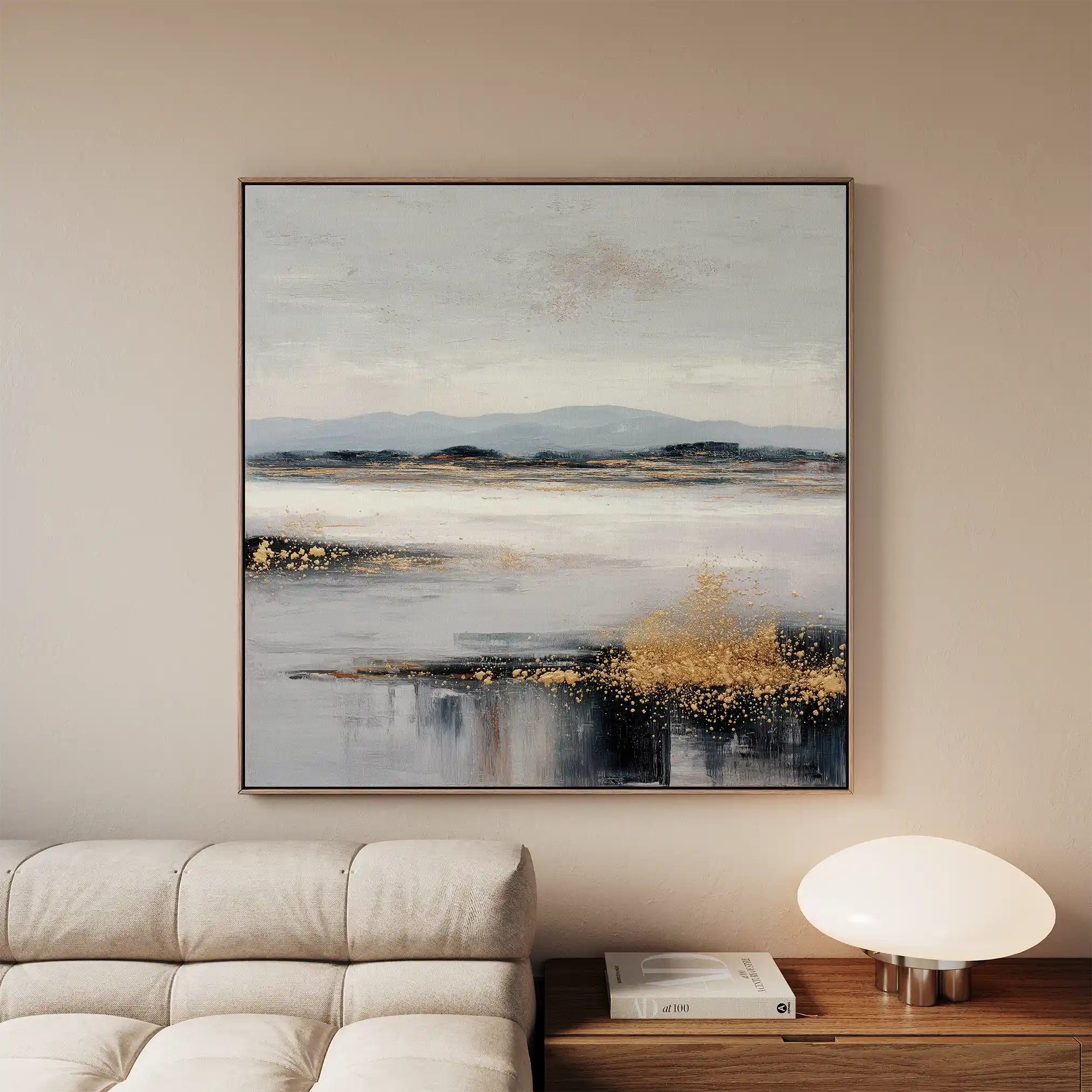 Abstract 822 Canvas Art 16" x 16" / 40 x 40 cm / Black
