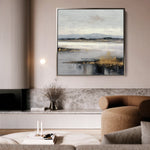 Abstract 822 Canvas Art 16" x 16" / 40 x 40 cm / Black