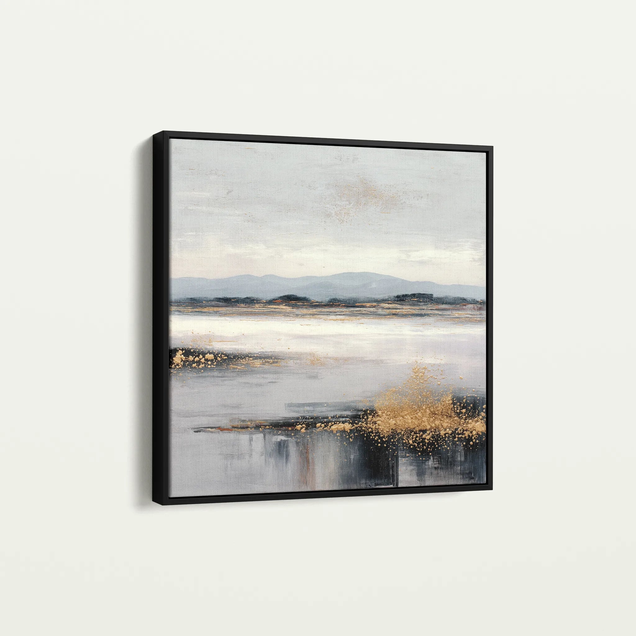Abstract 822 Canvas Art 16" x 16" / 40 x 40 cm / Black
