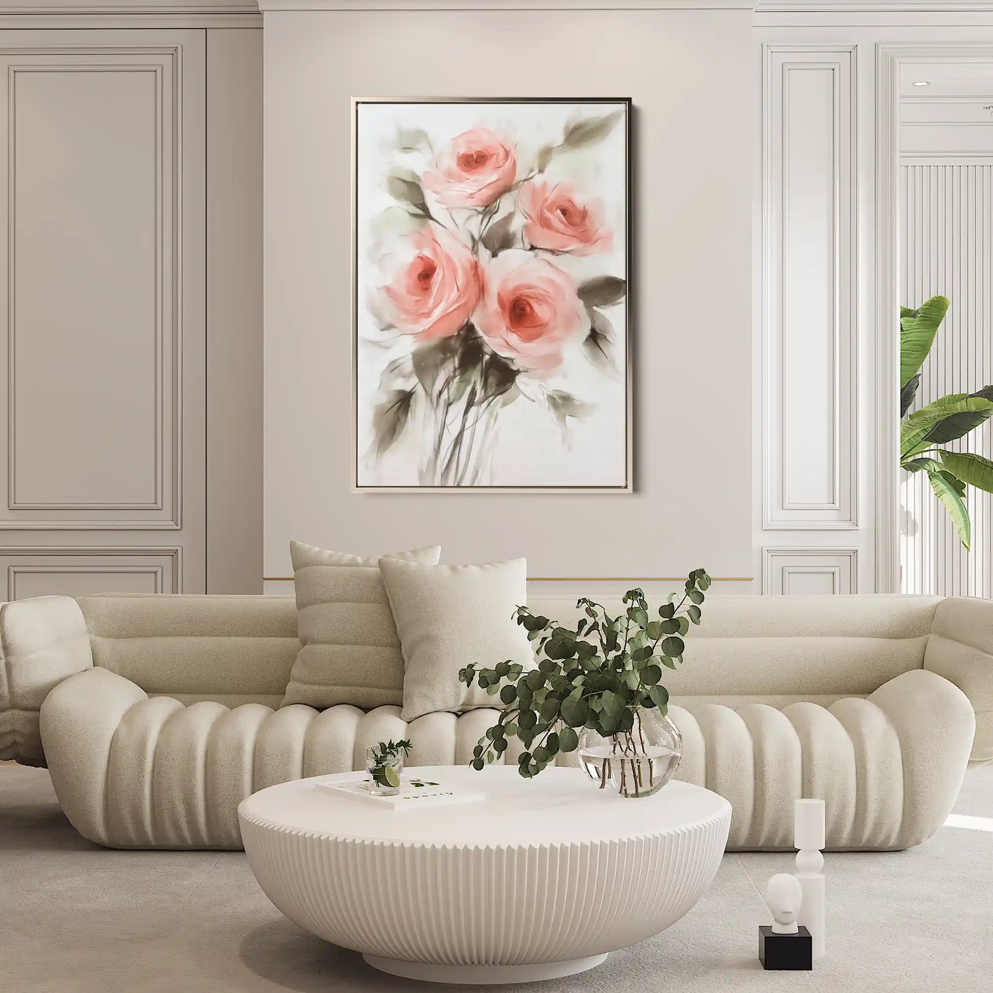 Floral 822 Canvas Art 60 x 40 cm / Black