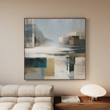 Abstract 823 Canvas Art 16" x 16" / 40 x 40 cm / Black