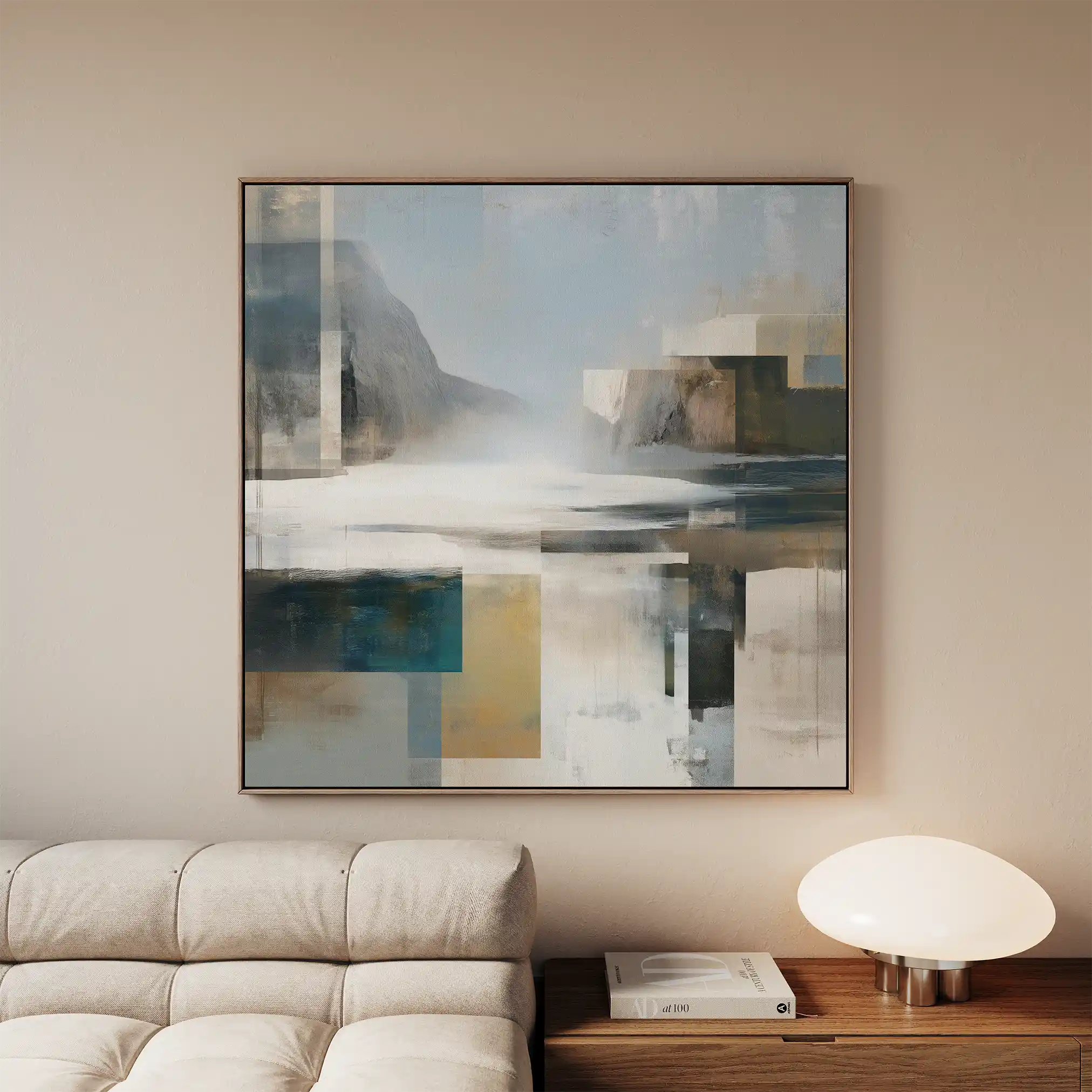 Abstract 823 Canvas Art 16" x 16" / 40 x 40 cm / Black