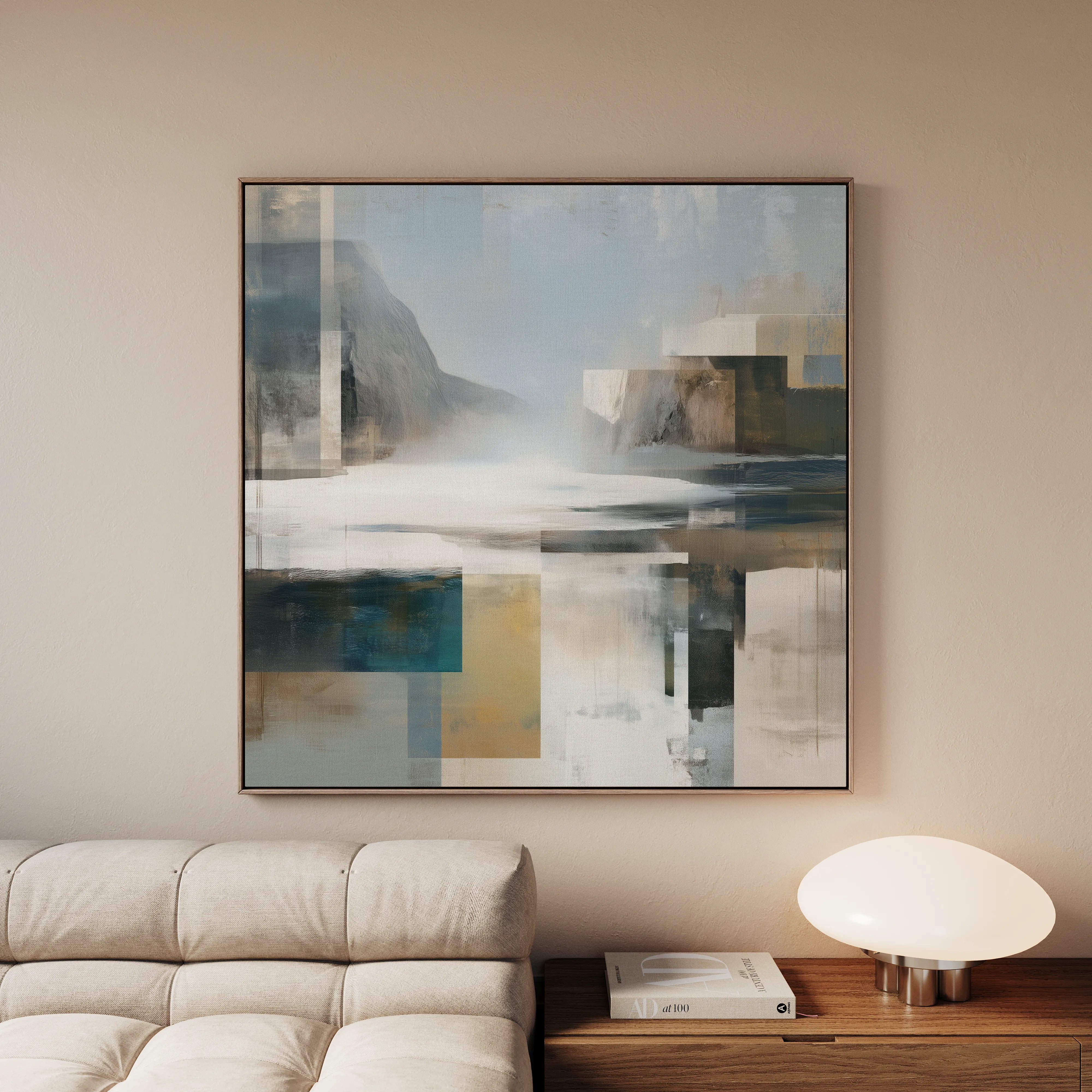 Abstract 823 Canvas Art 16" x 16" / 40 x 40 cm / Black