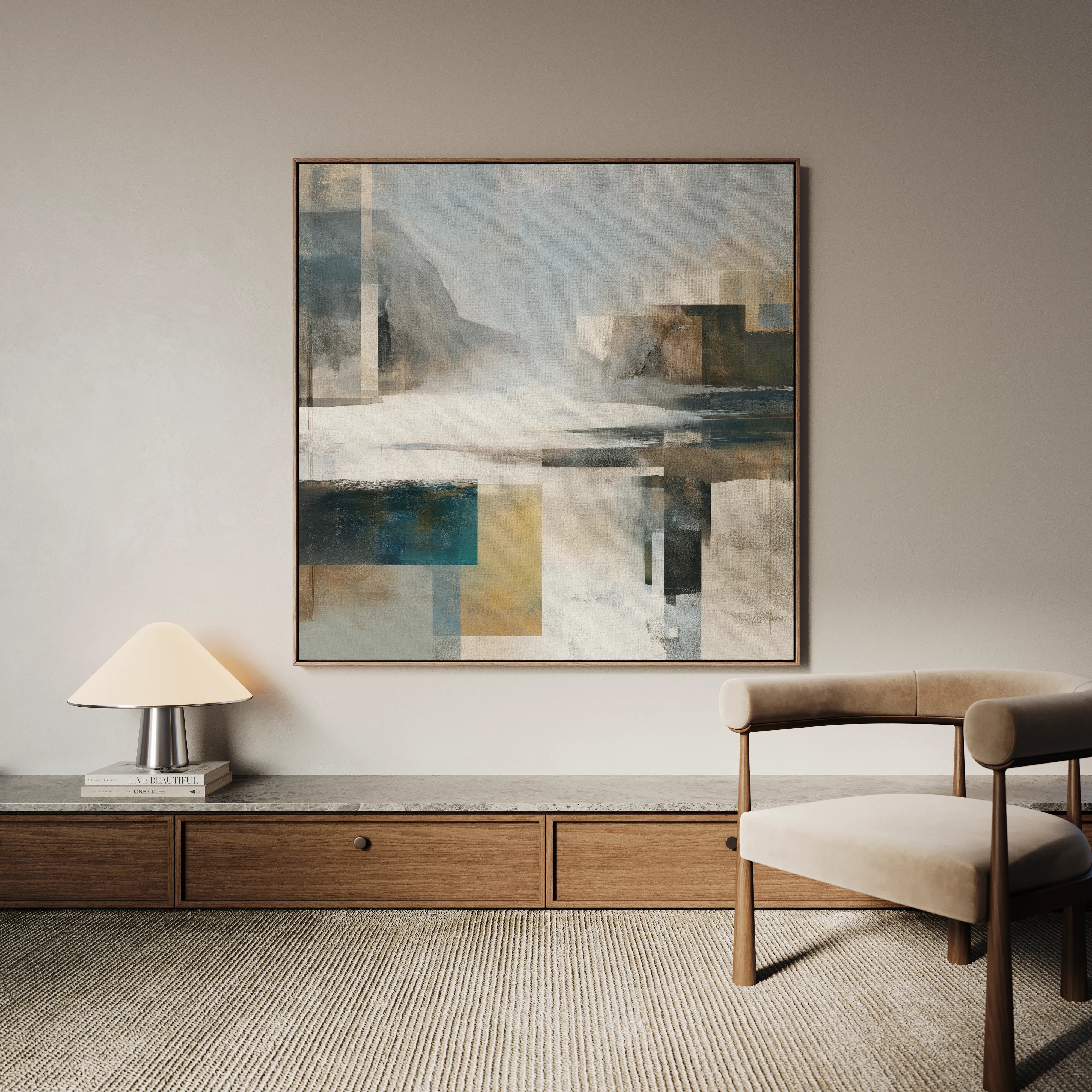 Abstract 823 Canvas Art 16" x 16" / 40 x 40 cm / Black