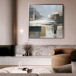 Abstract 823 Canvas Art 16" x 16" / 40 x 40 cm / Black