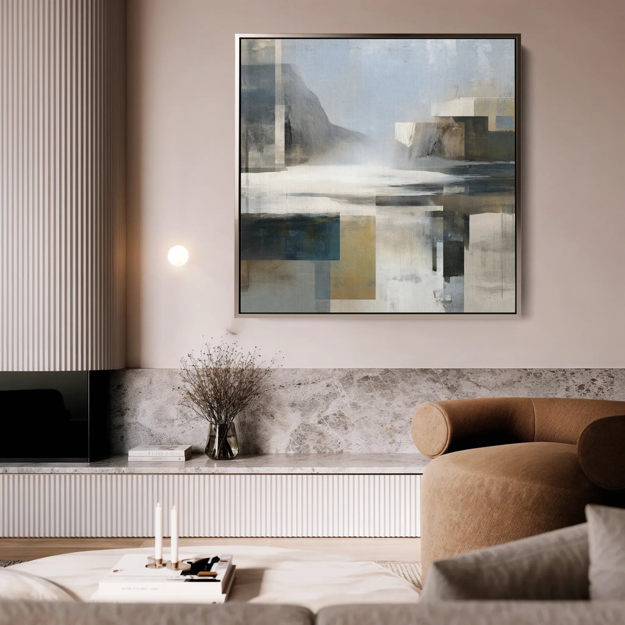 Abstract 823 Canvas Art 16" x 16" / 40 x 40 cm / Black