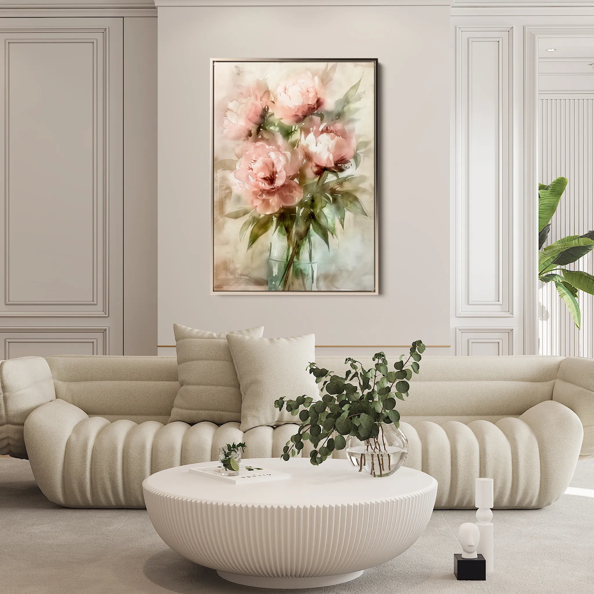 Floral 823 Canvas Art 18" x 24" / 45 x 60 cm / Black
