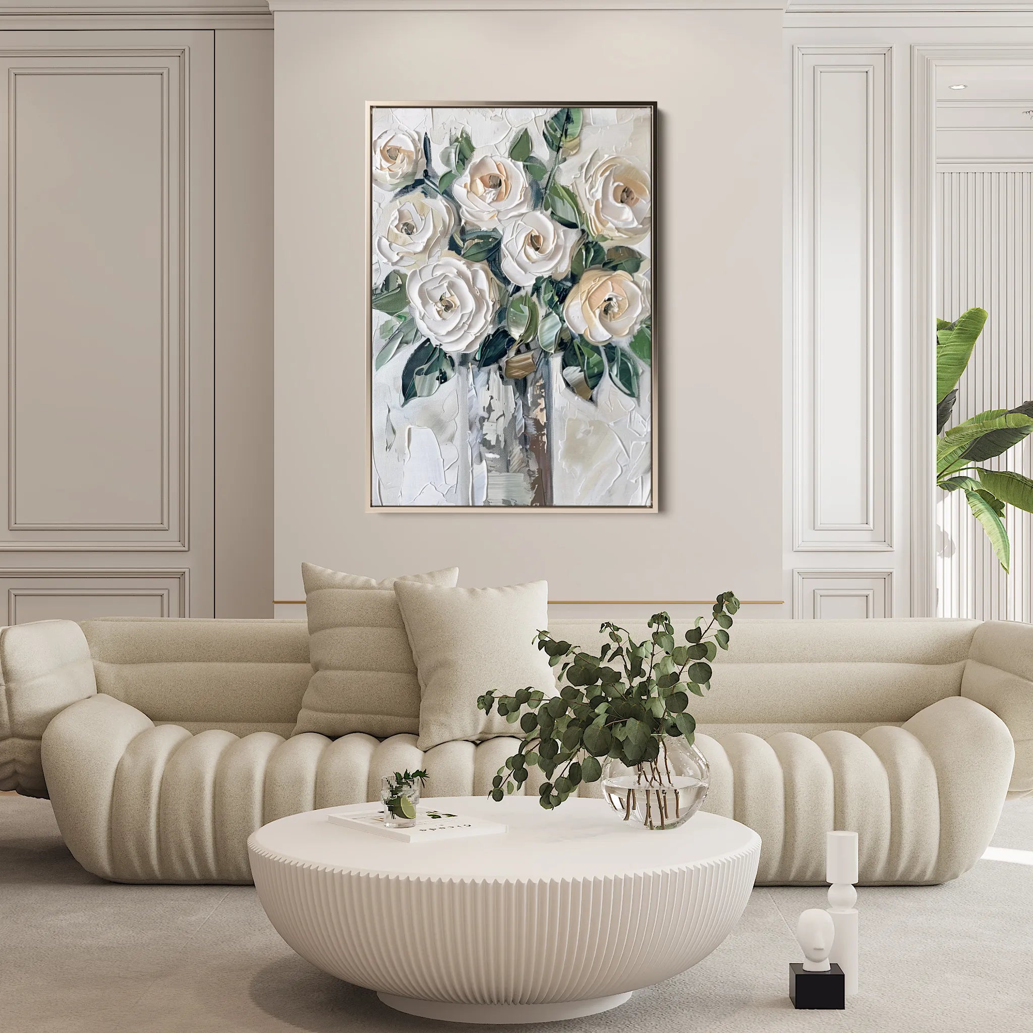 Floral 824 Canvas Art 18" x 24" / 45 x 60 cm / Black