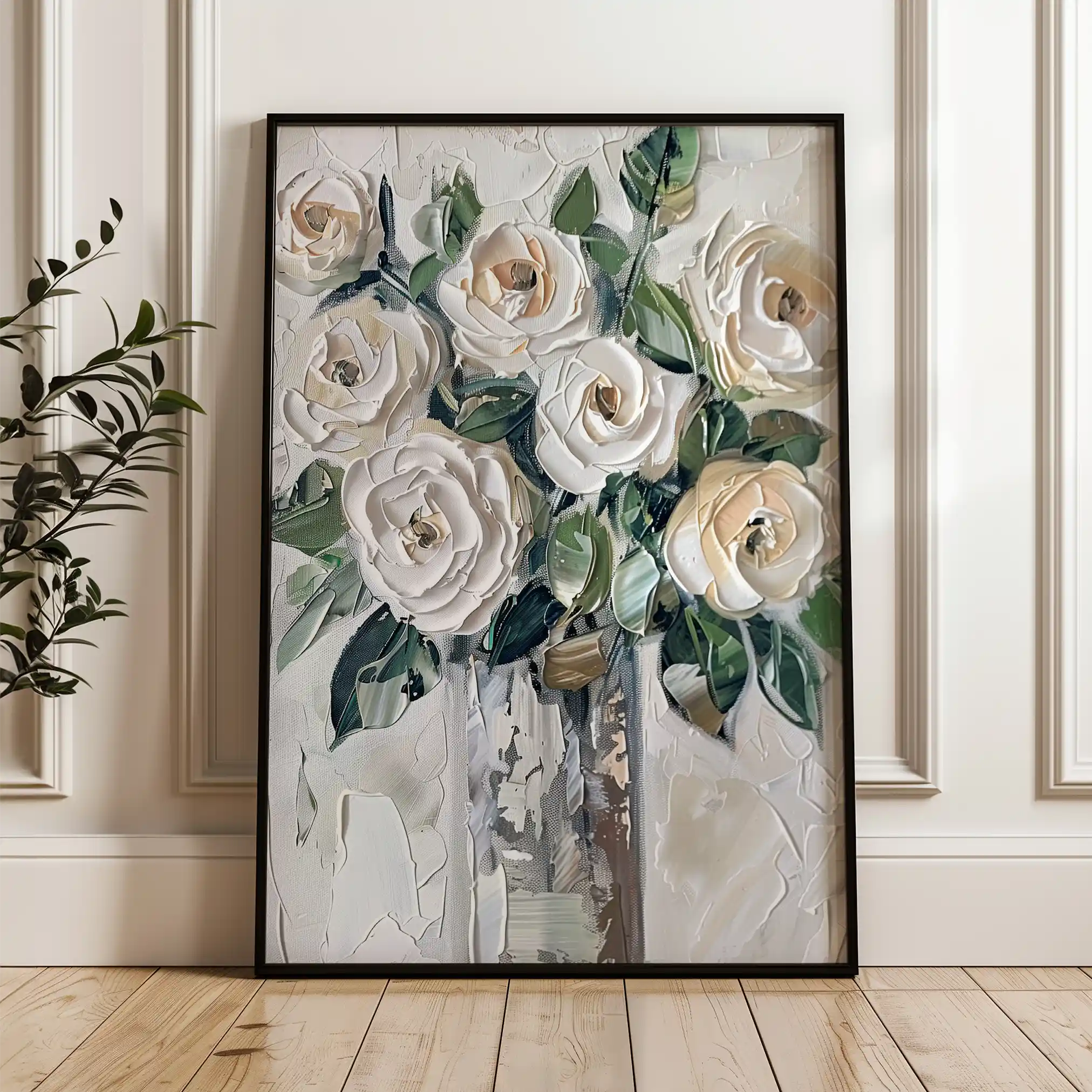 Floral 824 Canvas Art 60 x 40 cm / Black