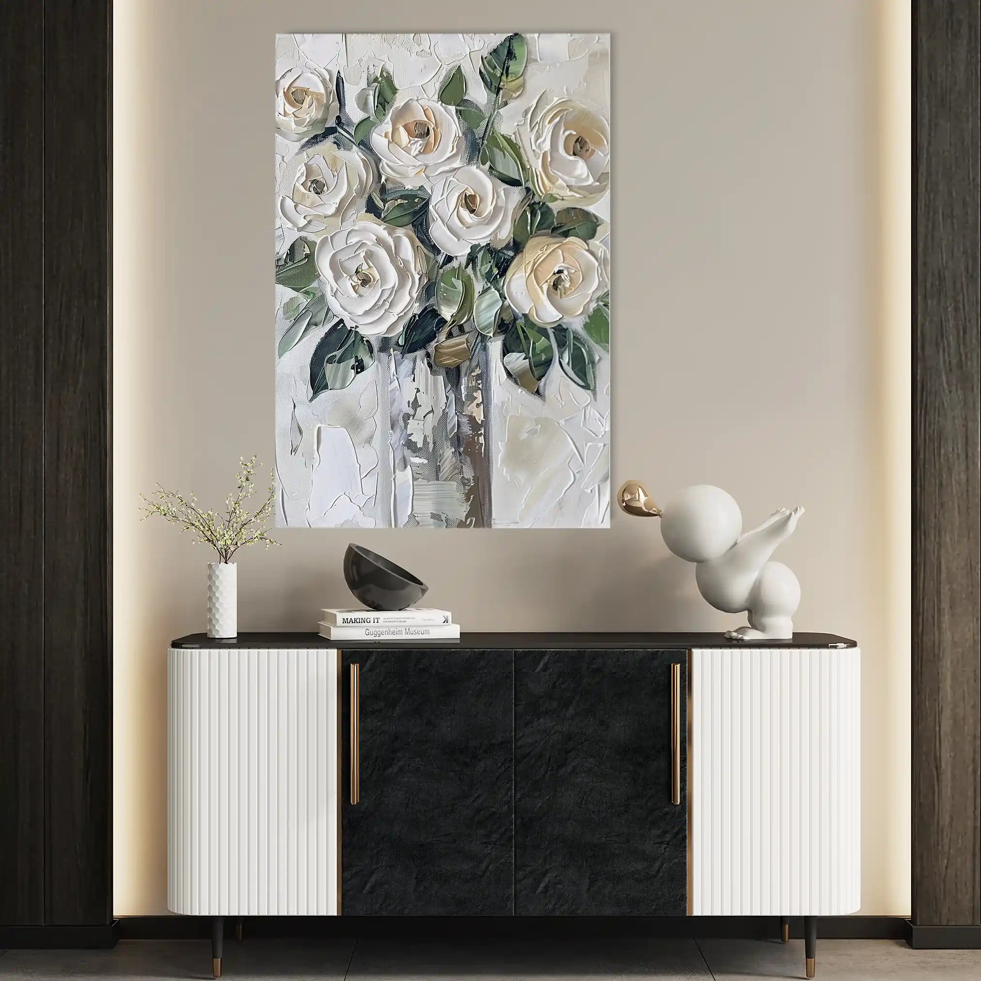 Floral 824 Canvas Art 60 x 40 cm / Black