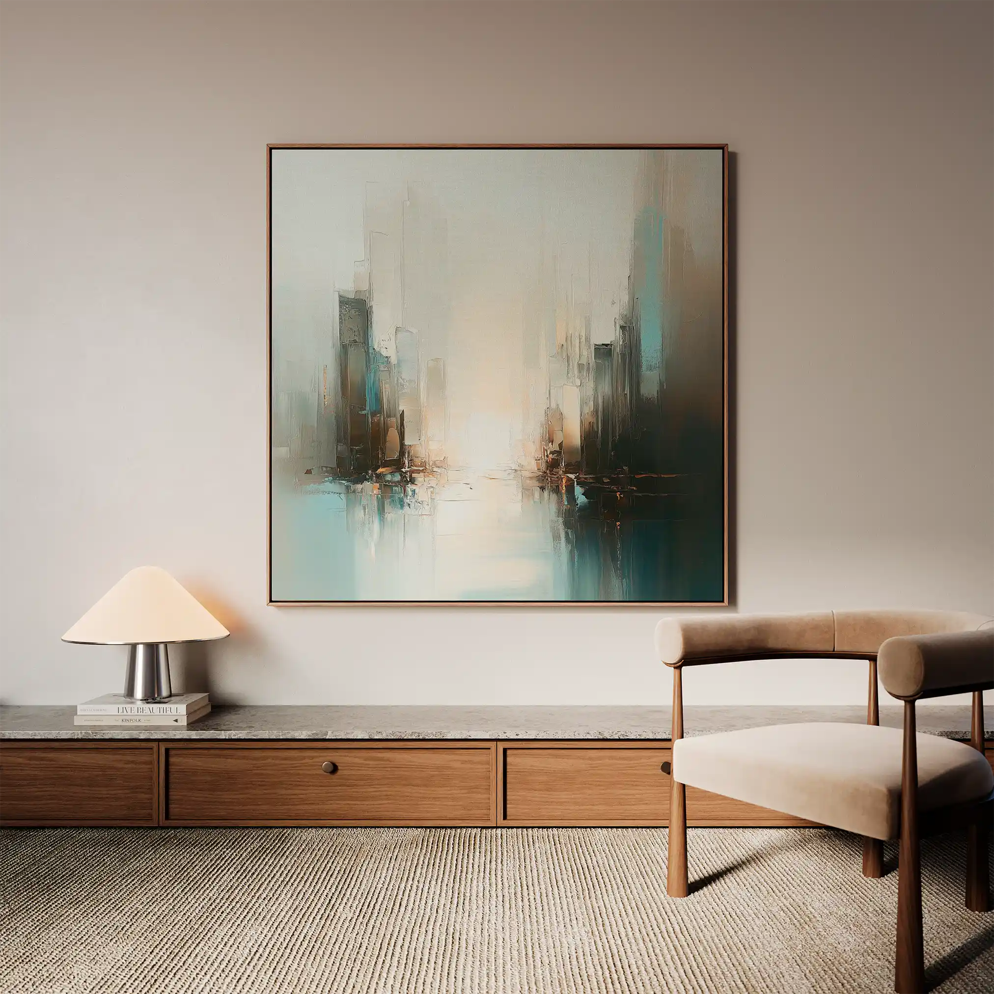 Abstract 825 Canvas Art 16" x 16" / 40 x 40 cm / Black