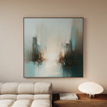 Abstract 825 Canvas Art 16" x 16" / 40 x 40 cm / Black