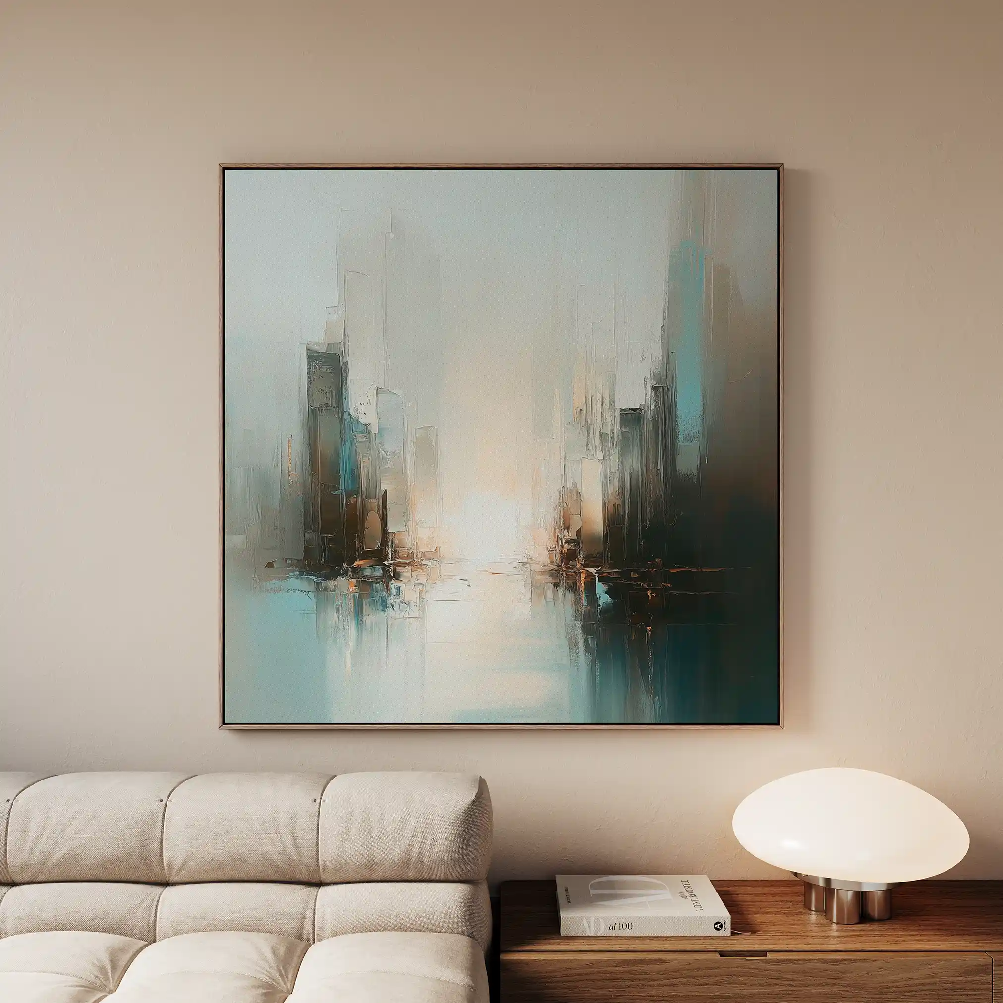 Abstract 825 Canvas Art 16" x 16" / 40 x 40 cm / Black