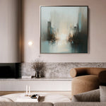 Abstract 825 Canvas Art 16" x 16" / 40 x 40 cm / Black