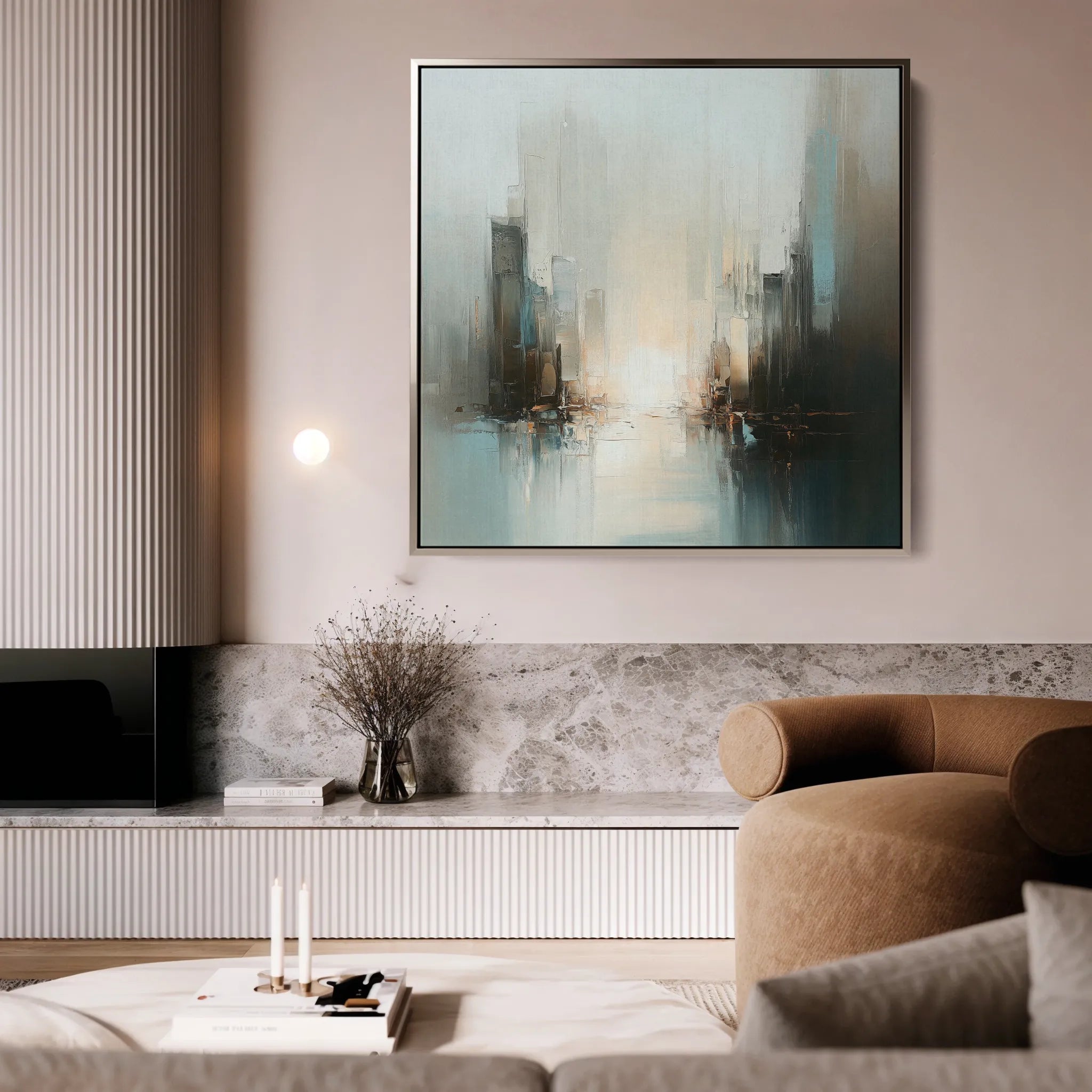 Abstract 825 Canvas Art 16" x 16" / 40 x 40 cm / Black