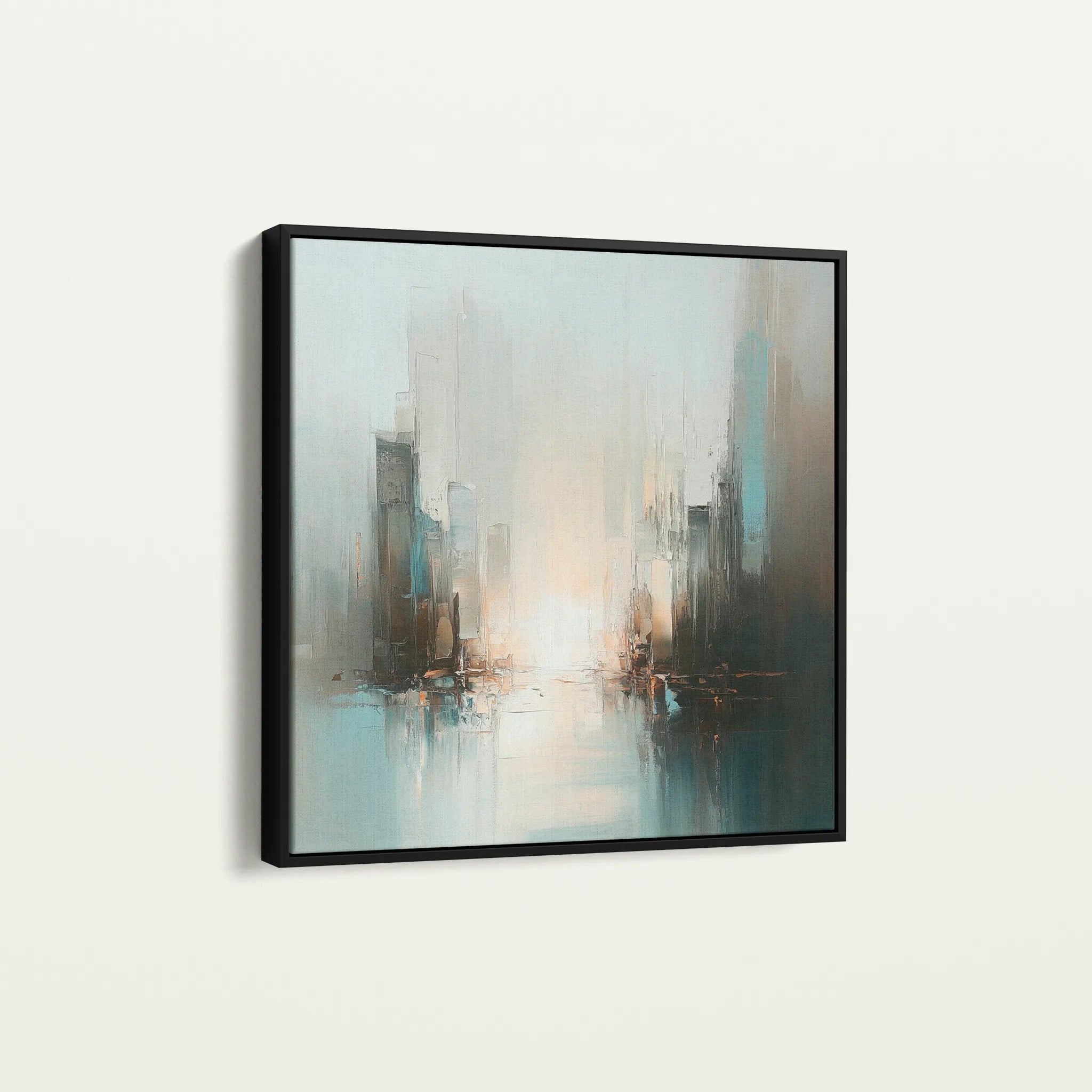 Abstract 825 Canvas Art 16" x 16" / 40 x 40 cm / Black