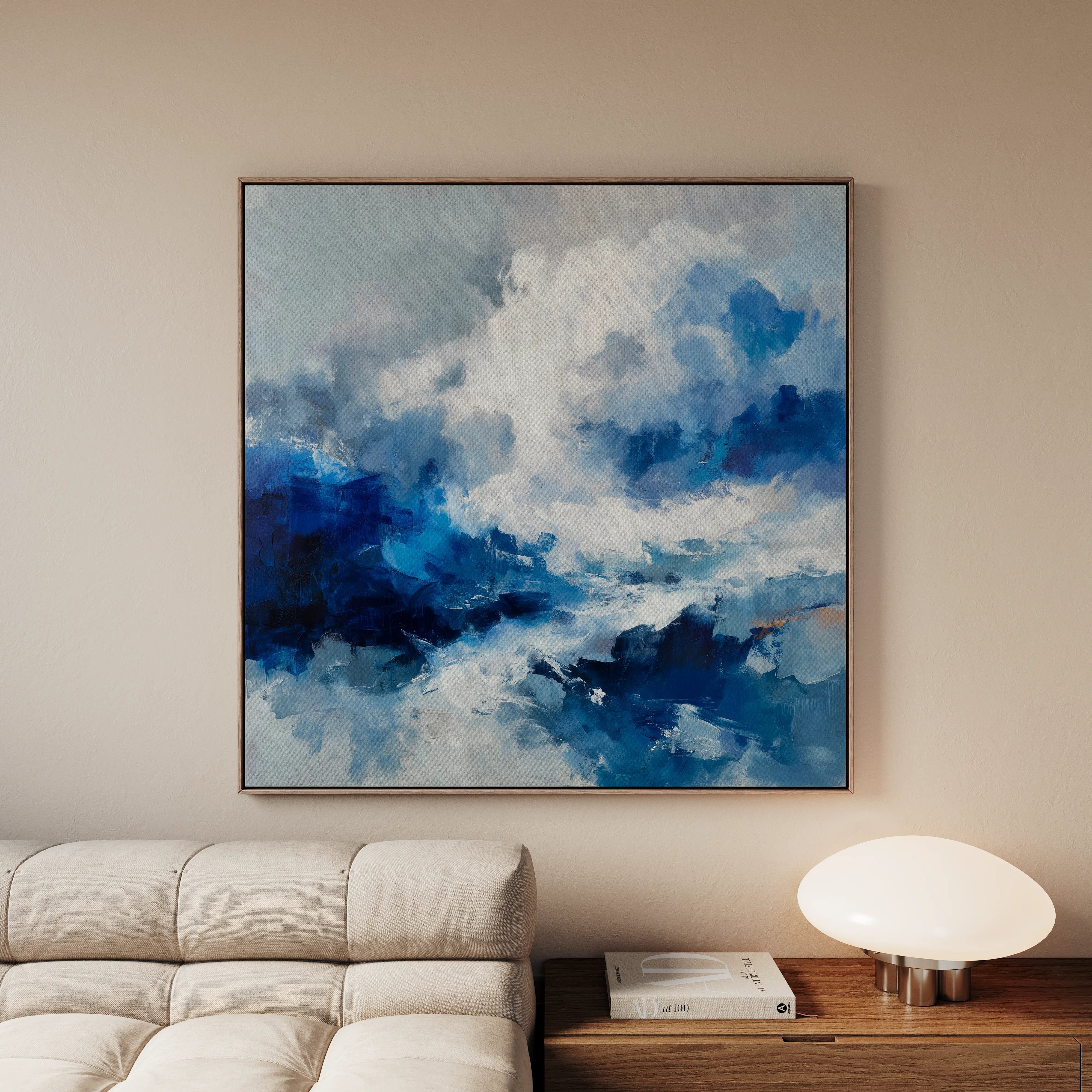 Abstract 826 Canvas Art 16" x 16" / 40 x 40 cm / Black