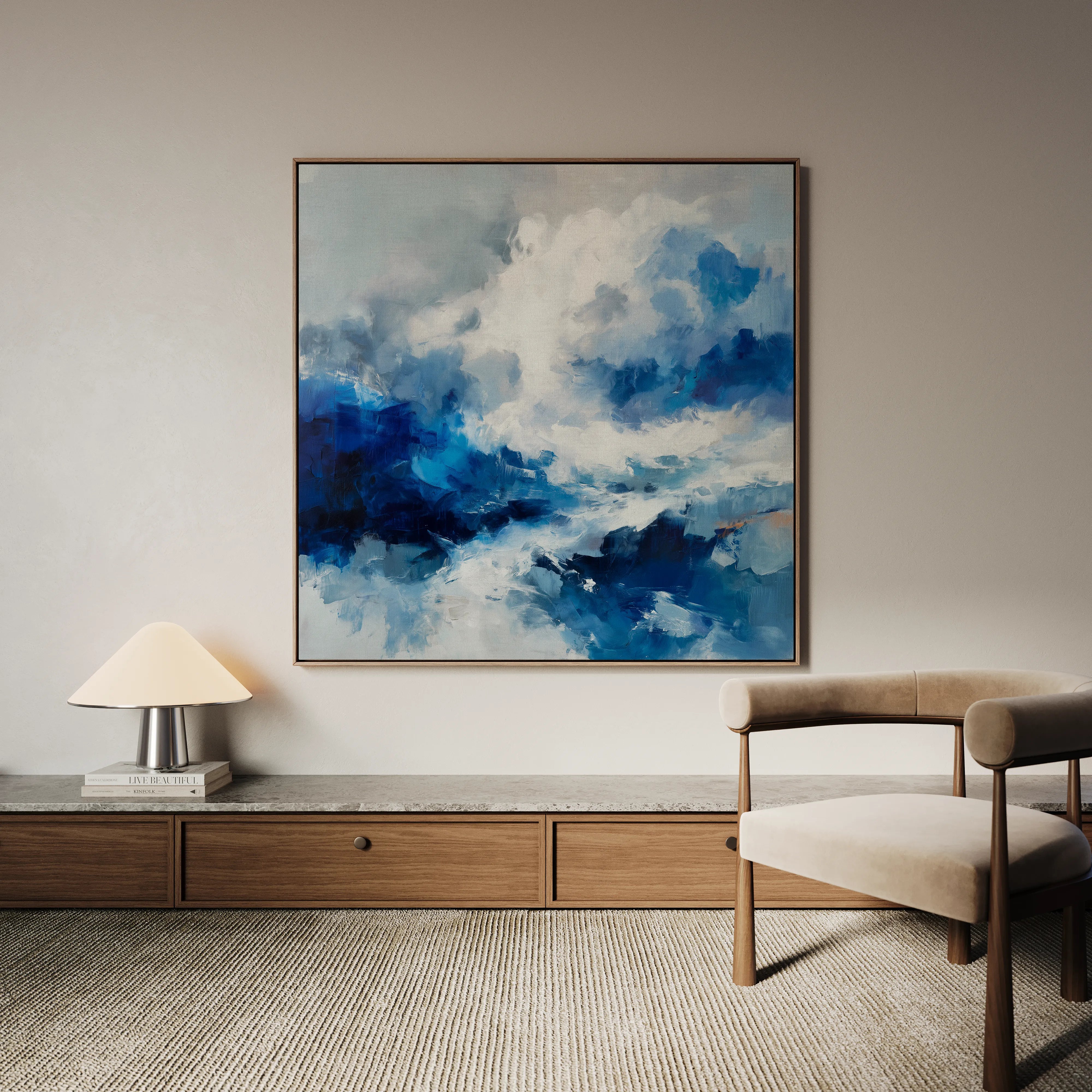 Abstract 826 Canvas Art 16" x 16" / 40 x 40 cm / Black