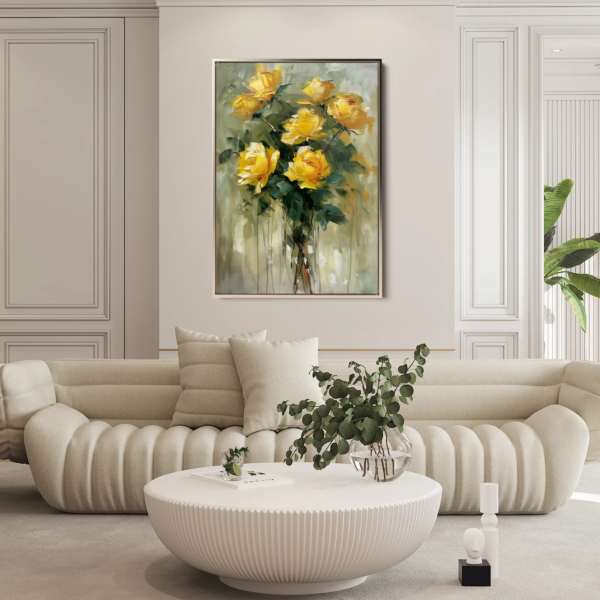 Floral 826 Canvas Art 18" x 24" / 45 x 60 cm / Black