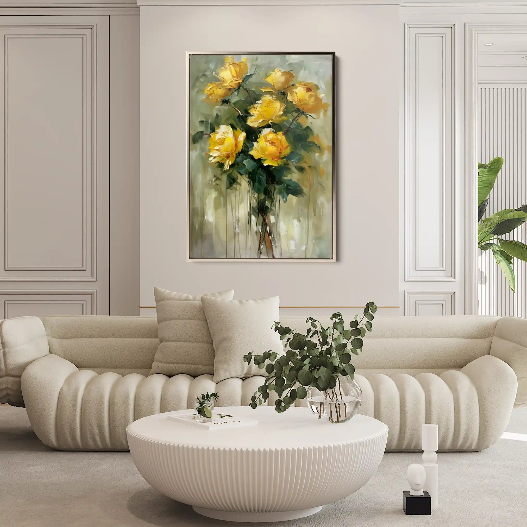 Floral 826 Canvas Art 60 x 40 cm / Black