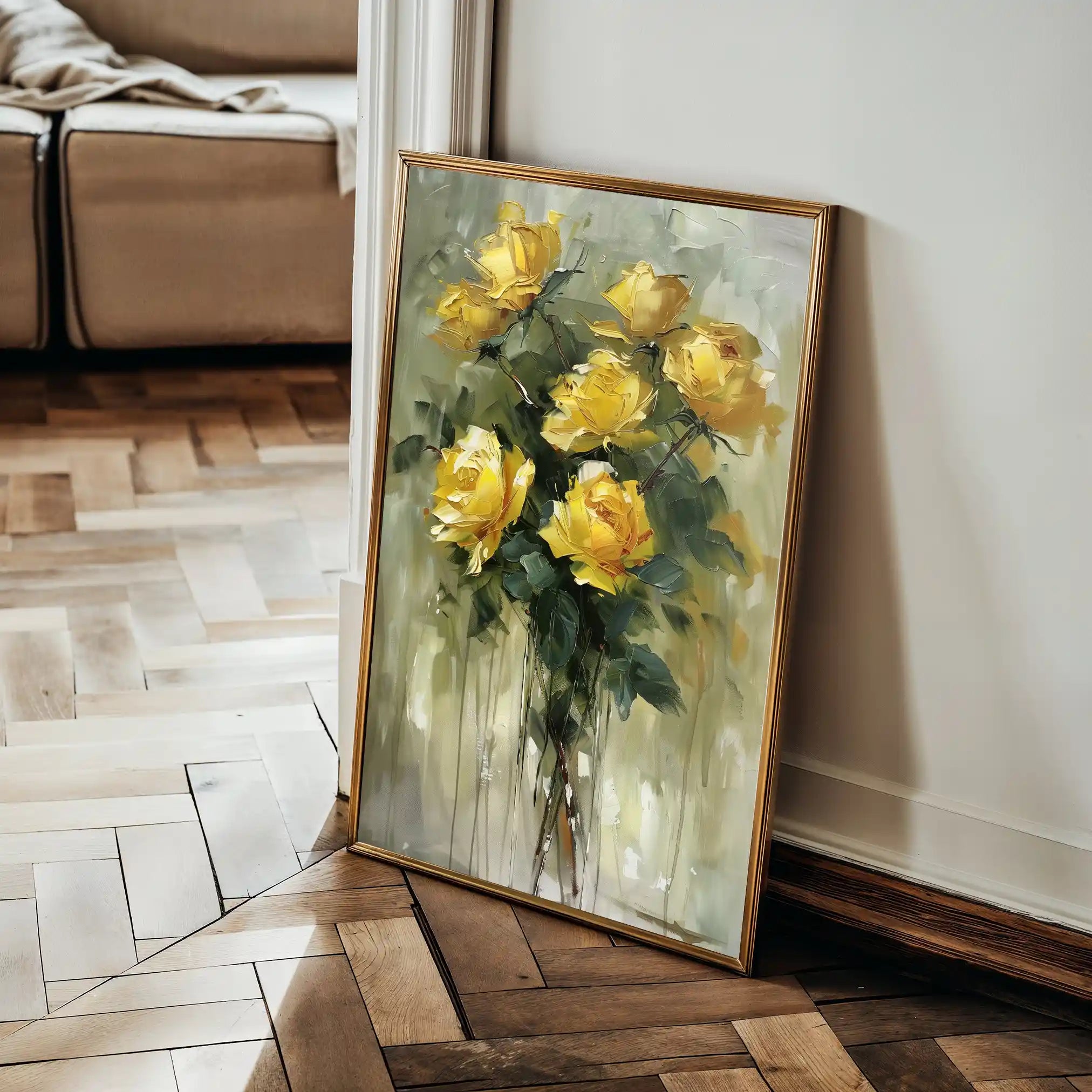 Floral 826 Canvas Art 60 x 40 cm / Black
