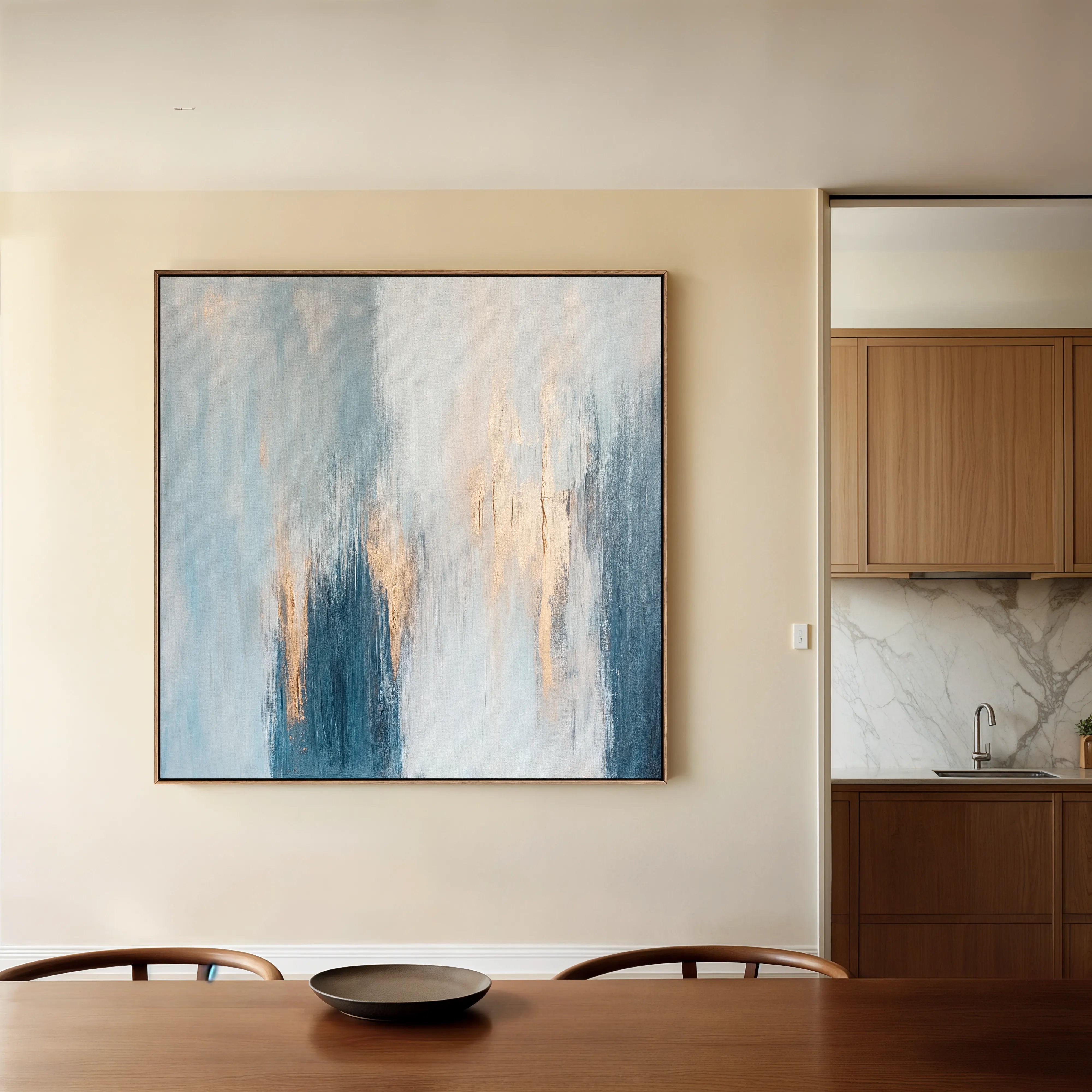 Abstract 827 Canvas Art 16" x 16" / 40 x 40 cm / Black