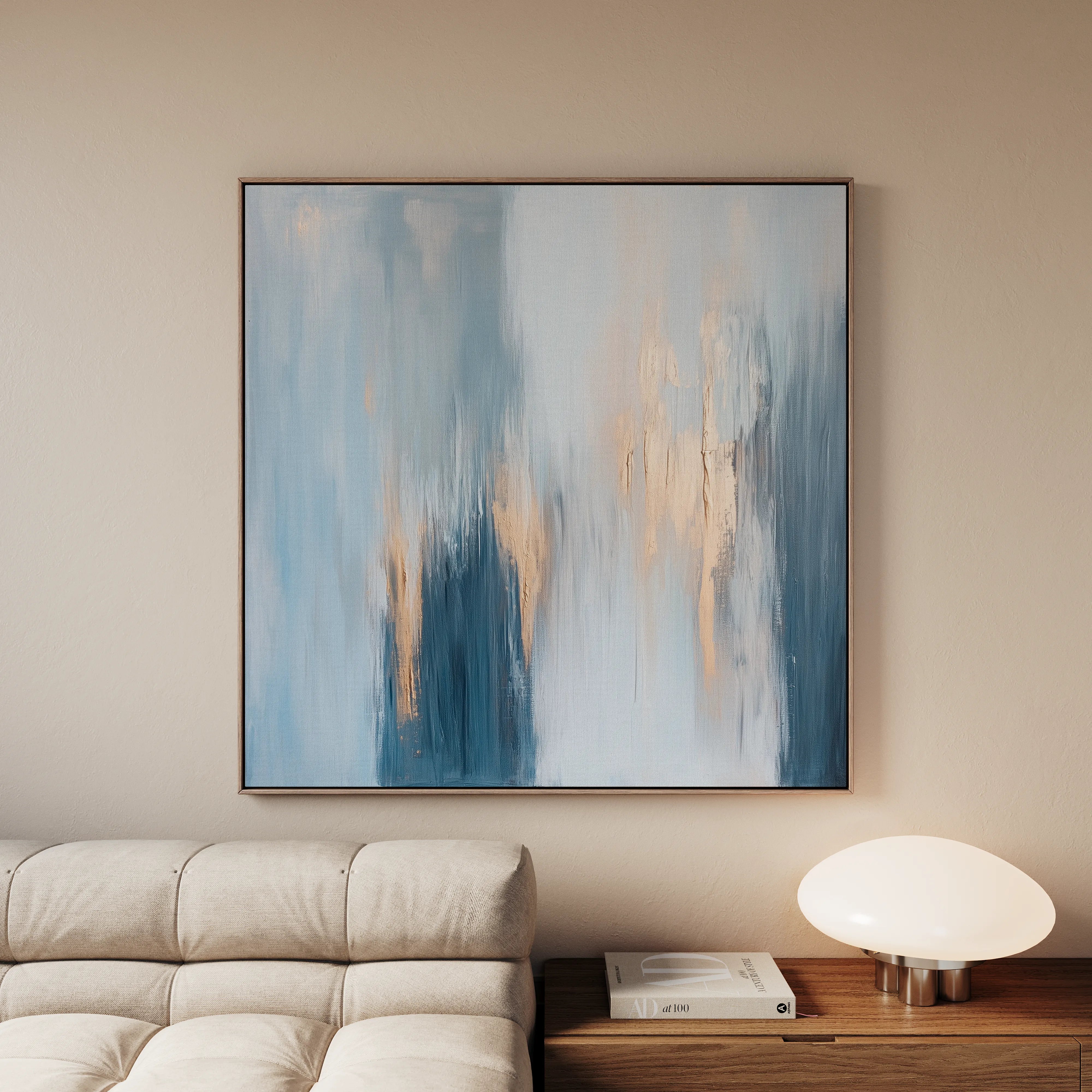 Abstract 827 Canvas Art 16" x 16" / 40 x 40 cm / Black