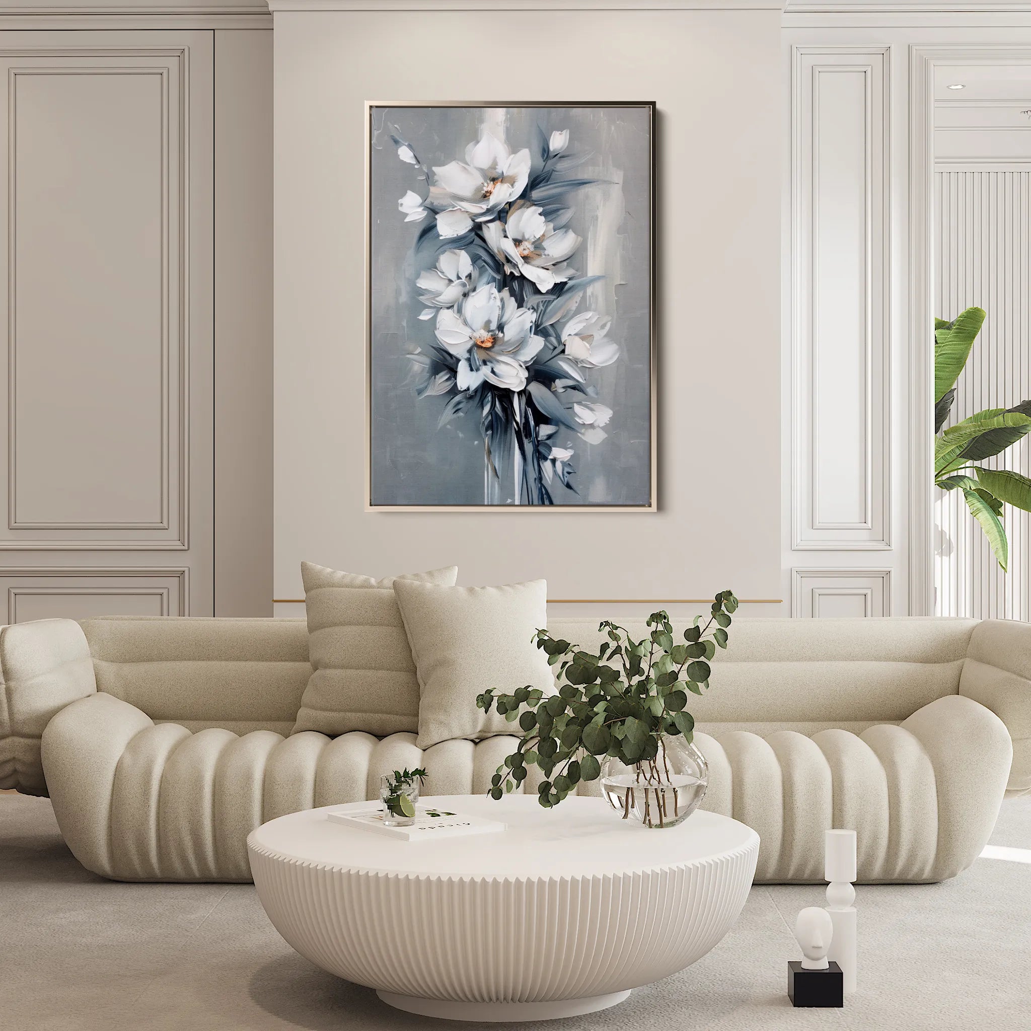 Floral 827 Canvas Art 18" x 24" / 45 x 60 cm / Black