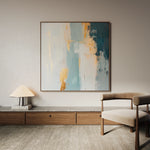 Abstract 828 Canvas Art 16" x 16" / 40 x 40 cm / Black