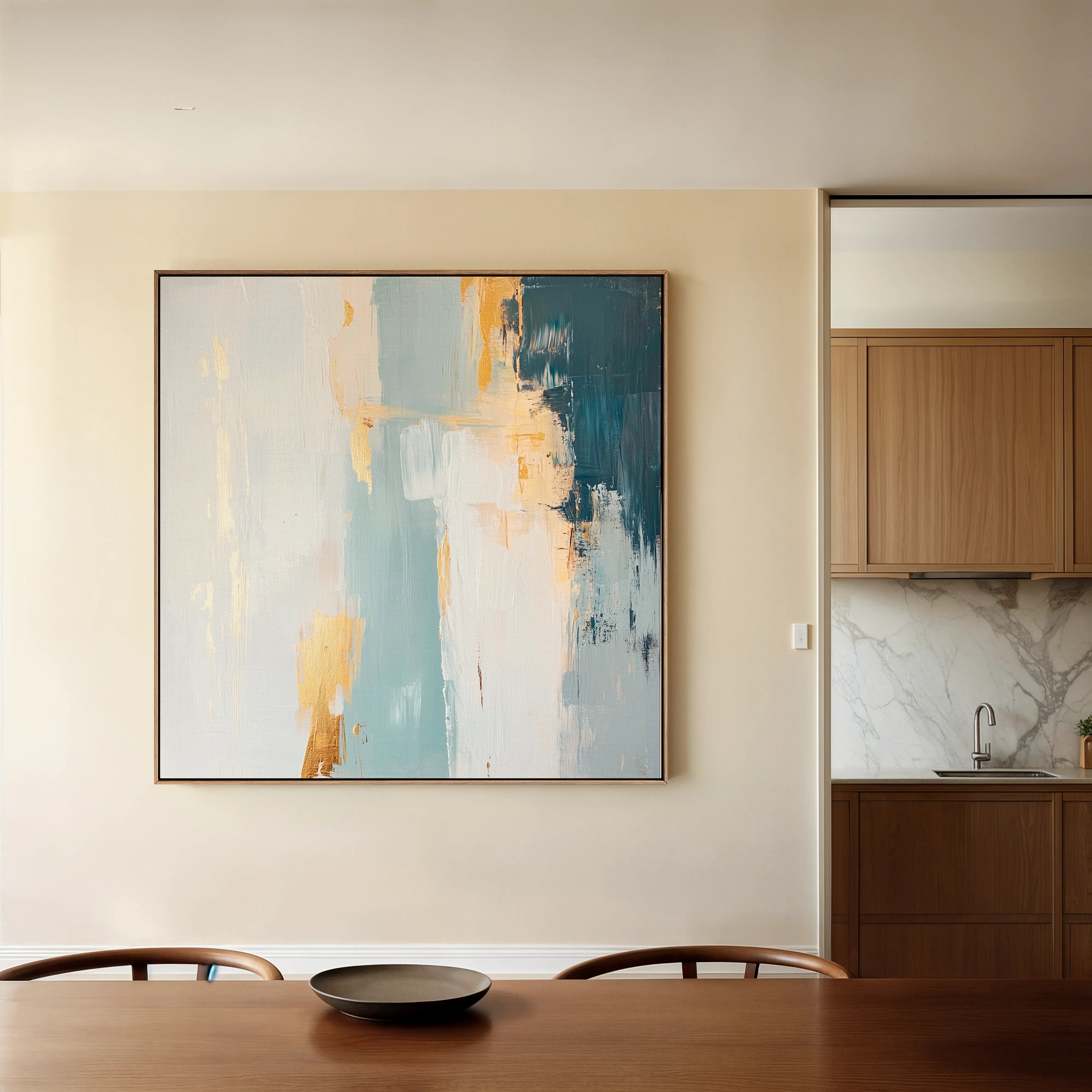 Abstract 828 Canvas Art 16" x 16" / 40 x 40 cm / Black