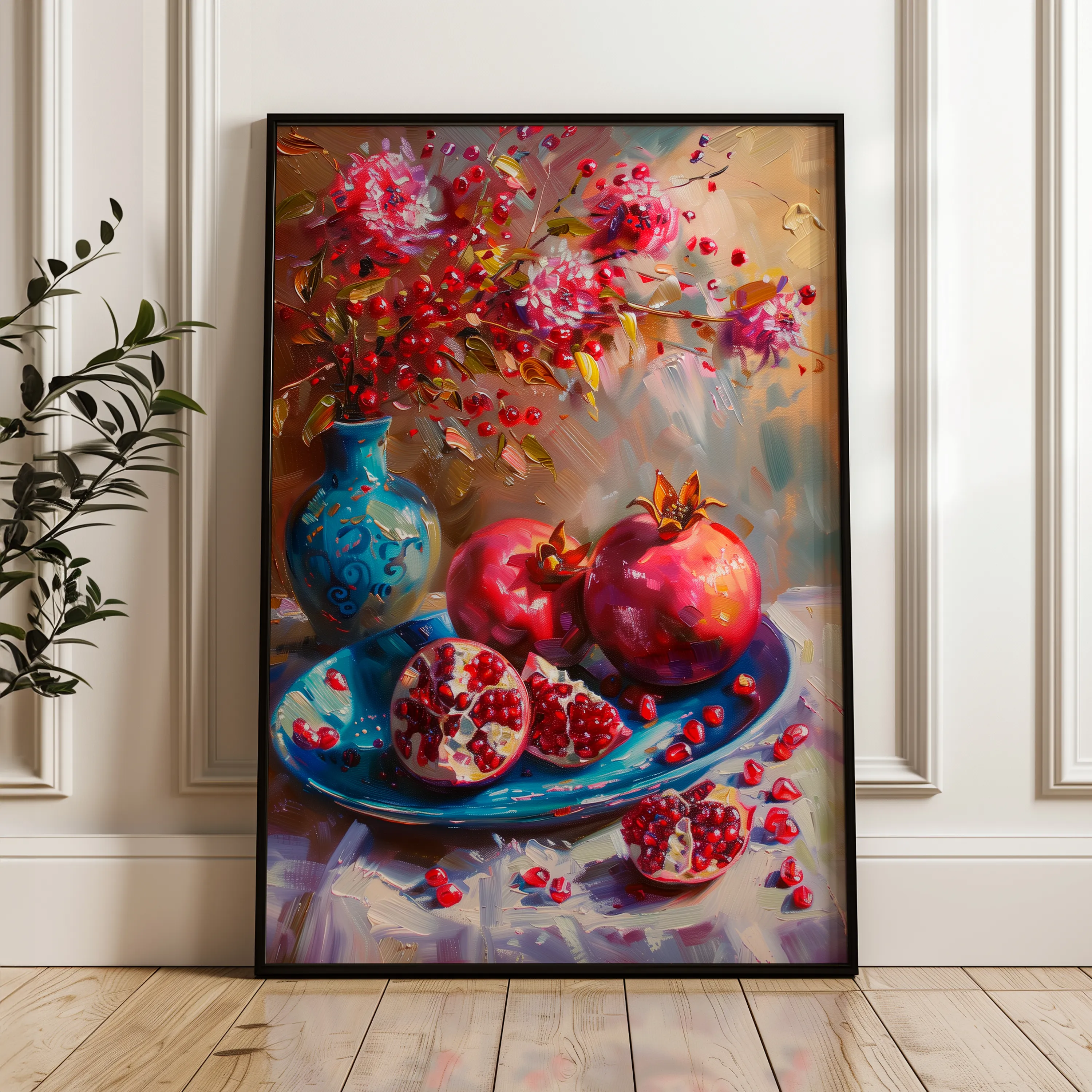 Floral 828 Canvas Art 18" x 24" / 45 x 60 cm / Black