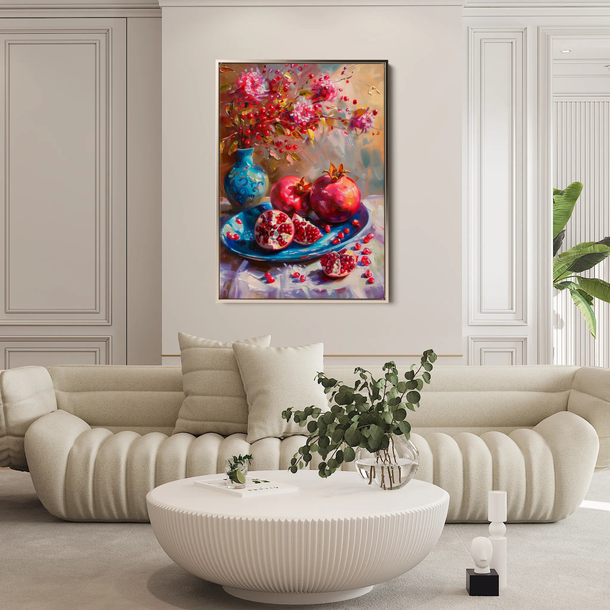 Floral 828 Canvas Art 18" x 24" / 45 x 60 cm / Black