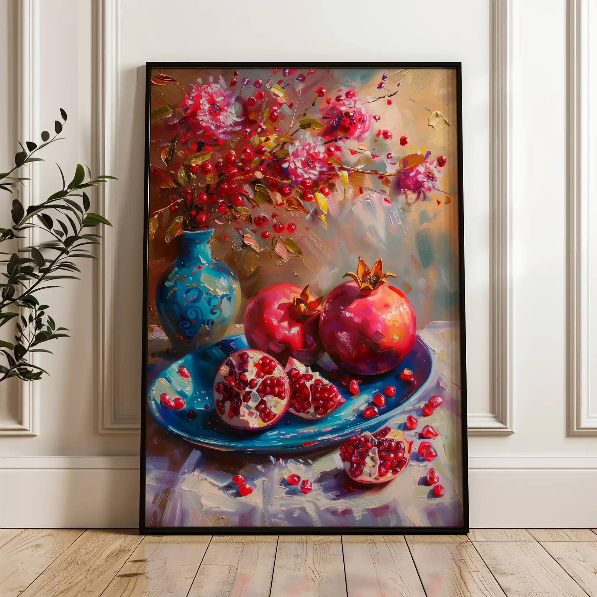 Floral 828 Canvas Art 60 x 40 cm / Black