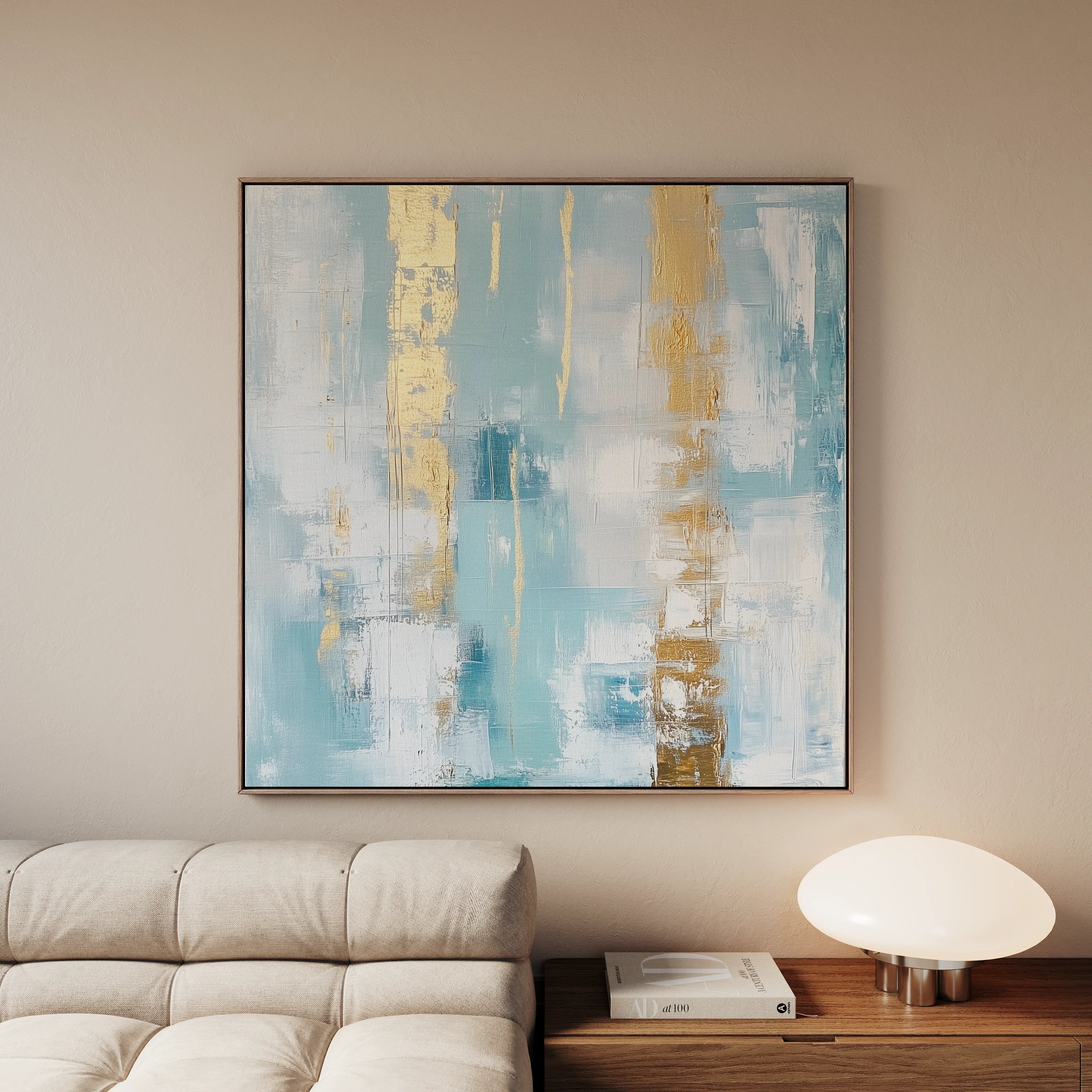Abstract 829 Canvas Art 16" x 16" / 40 x 40 cm / Black