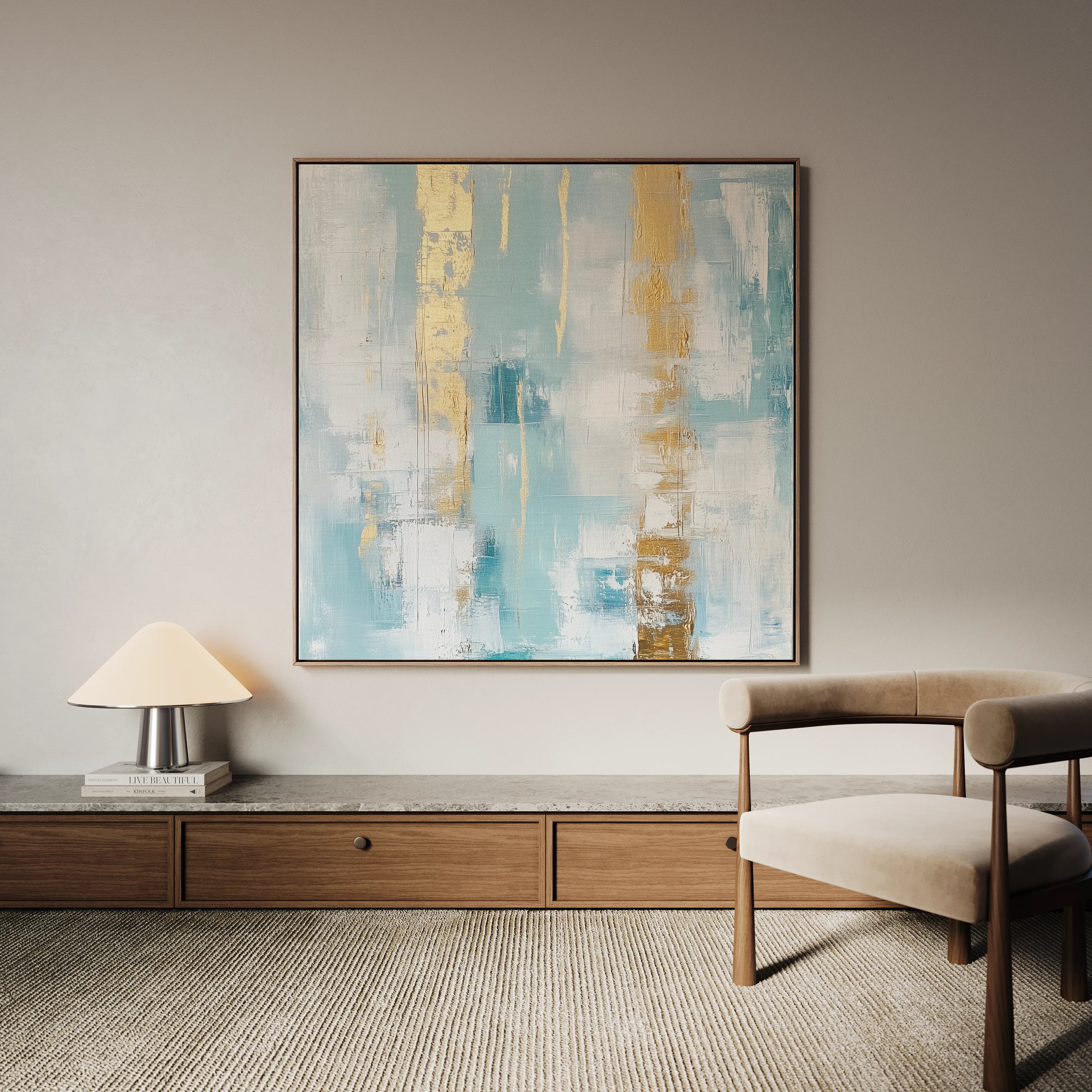 Abstract 829 Canvas Art 16" x 16" / 40 x 40 cm / Black
