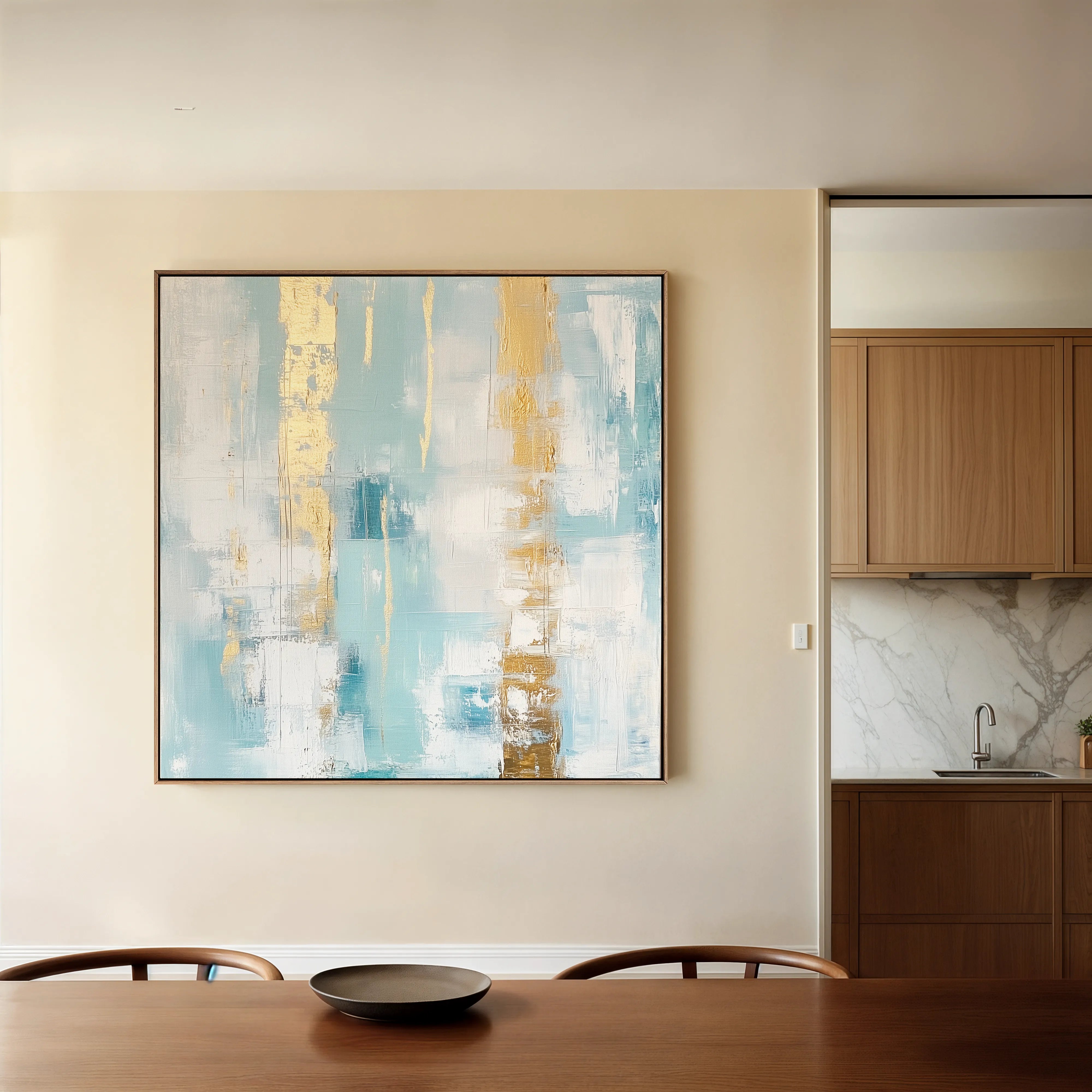 Abstract 829 Canvas Art 16" x 16" / 40 x 40 cm / Black