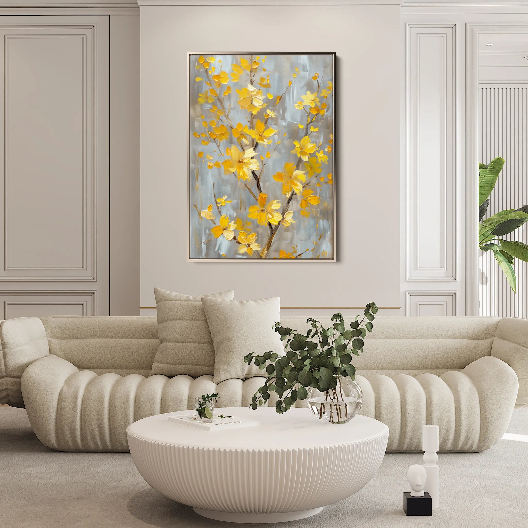Floral 829 Canvas Art 18" x 24" / 45 x 60 cm / Black