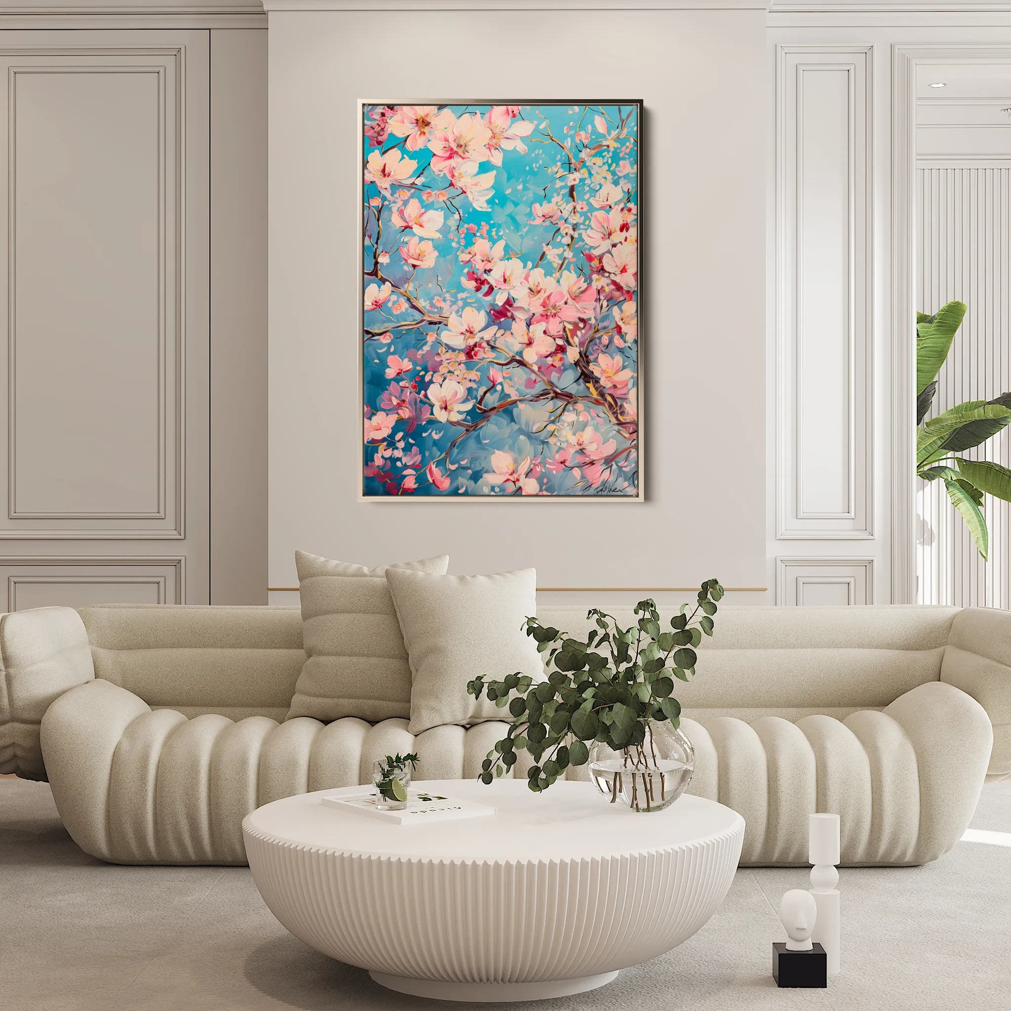 Floral 830 Canvas Art 18" x 24" / 45 x 60 cm / Black