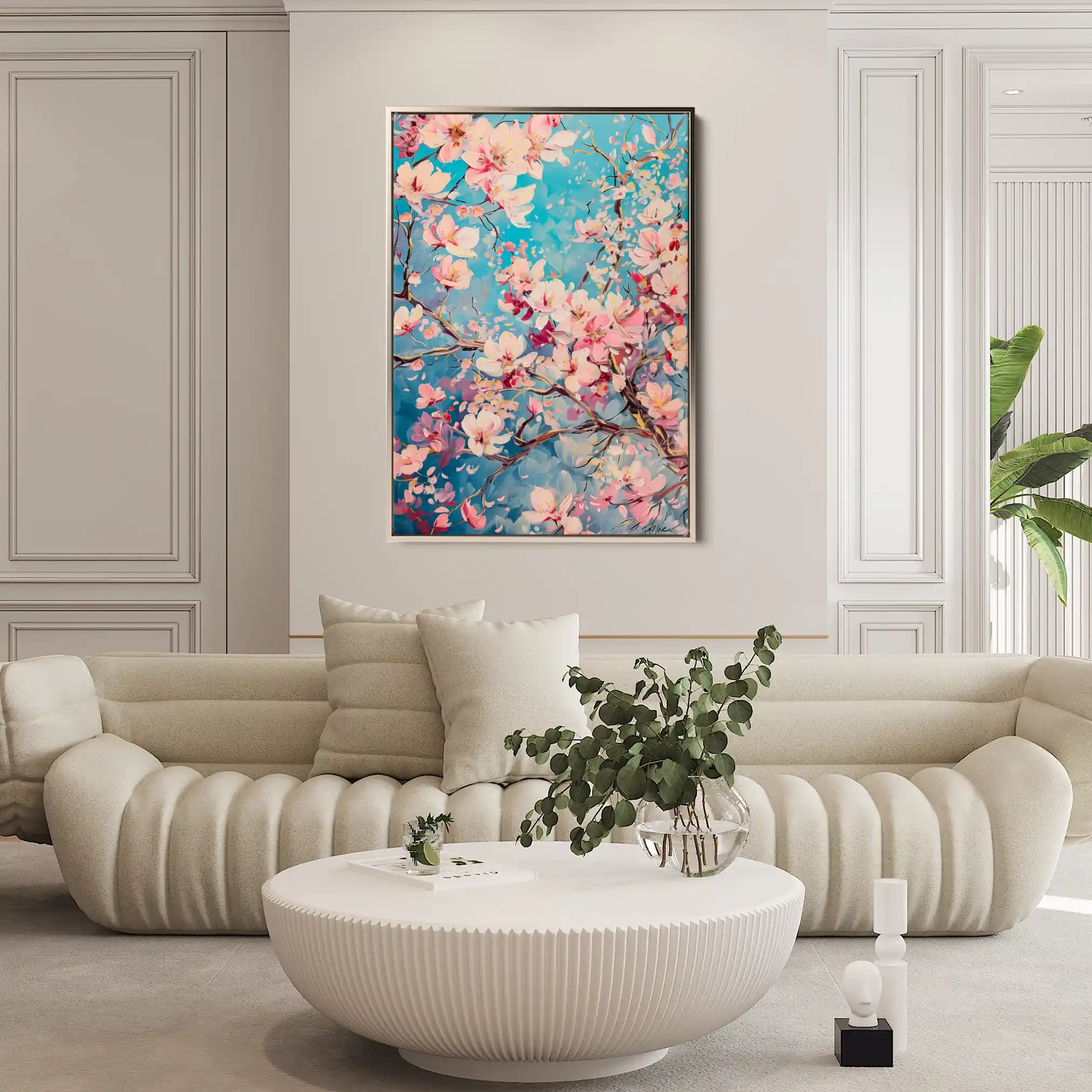 Floral 830 Canvas Art 60 x 40 cm / Black