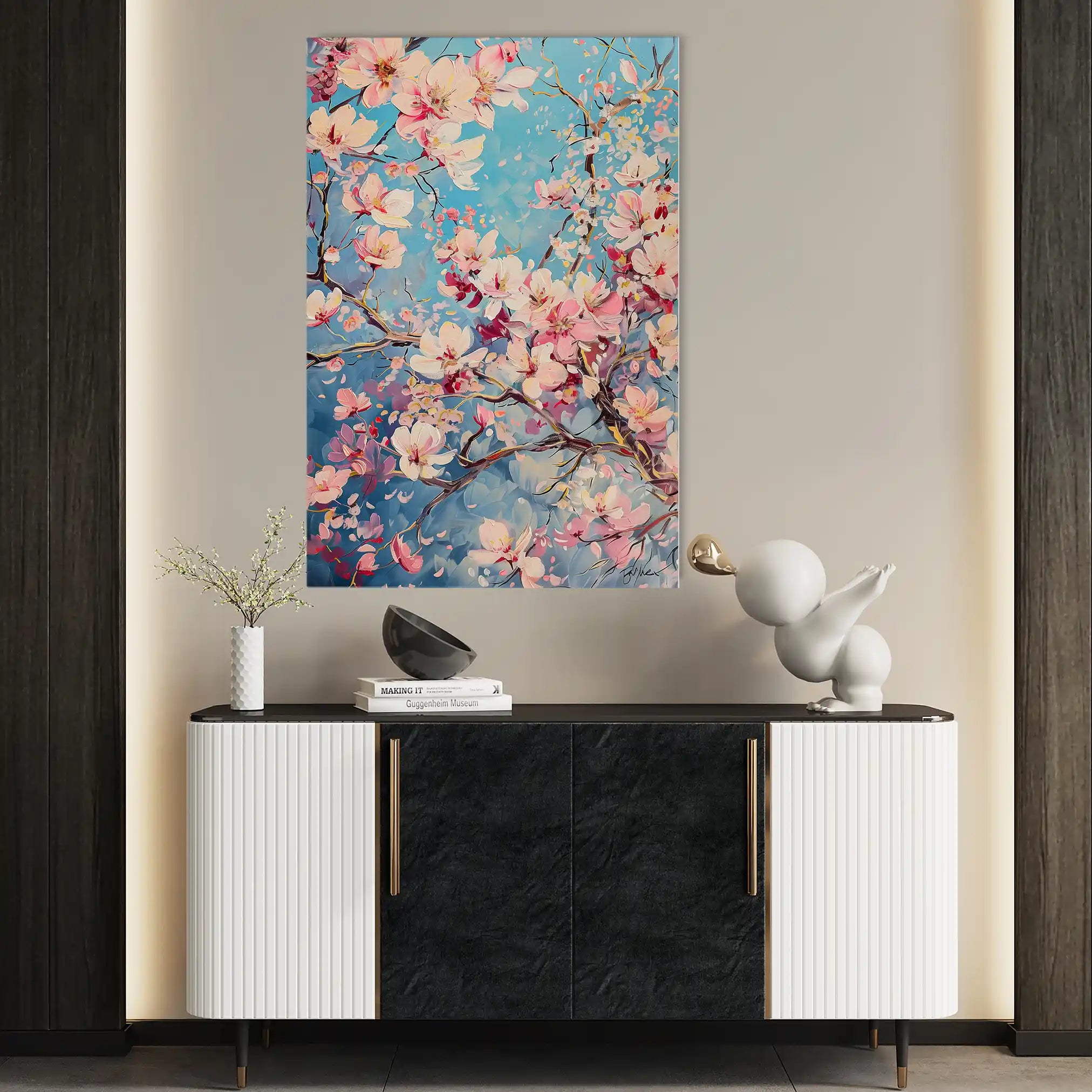 Floral 830 Canvas Art 60 x 40 cm / Black