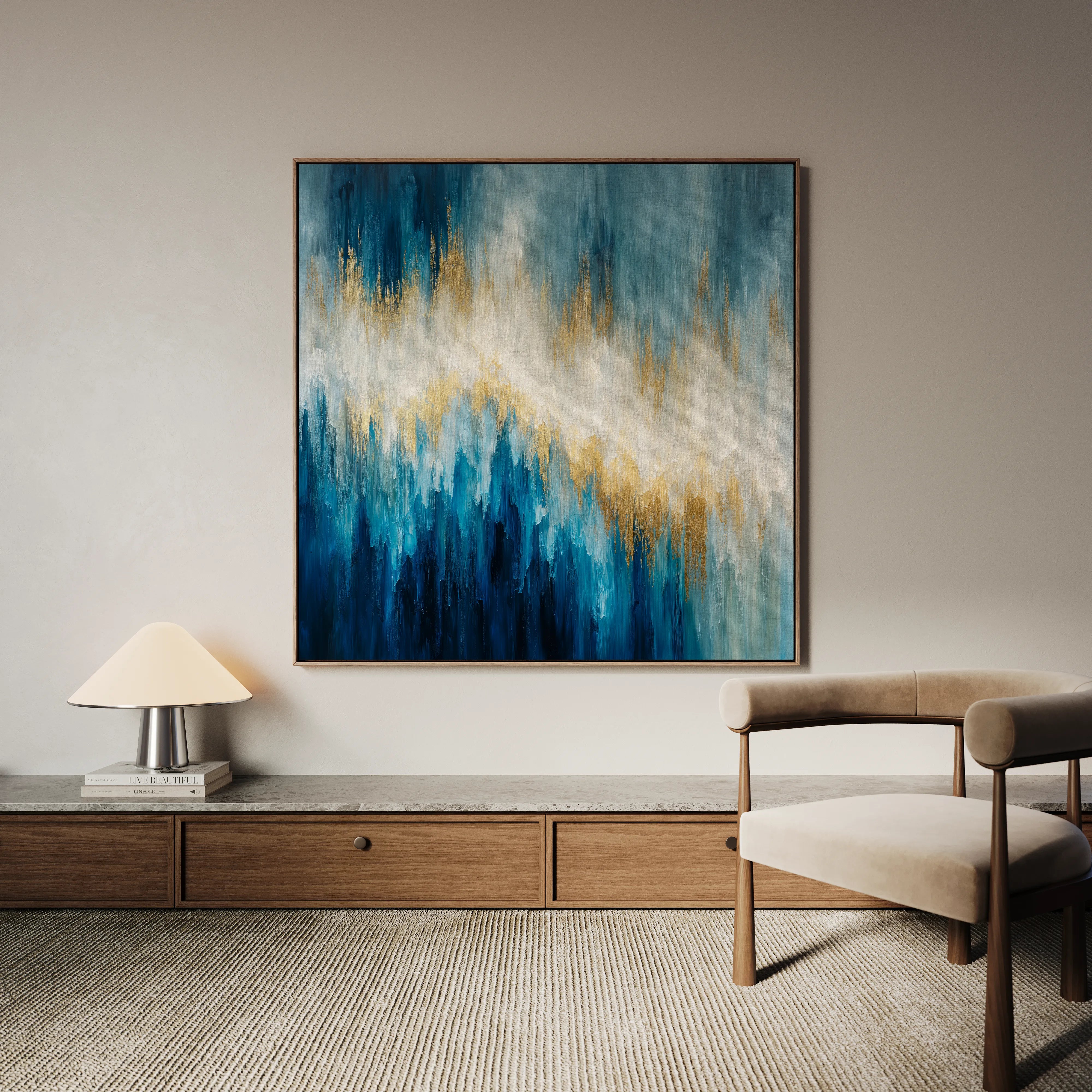 Abstract 831 Canvas Art 16" x 16" / 40 x 40 cm / Black