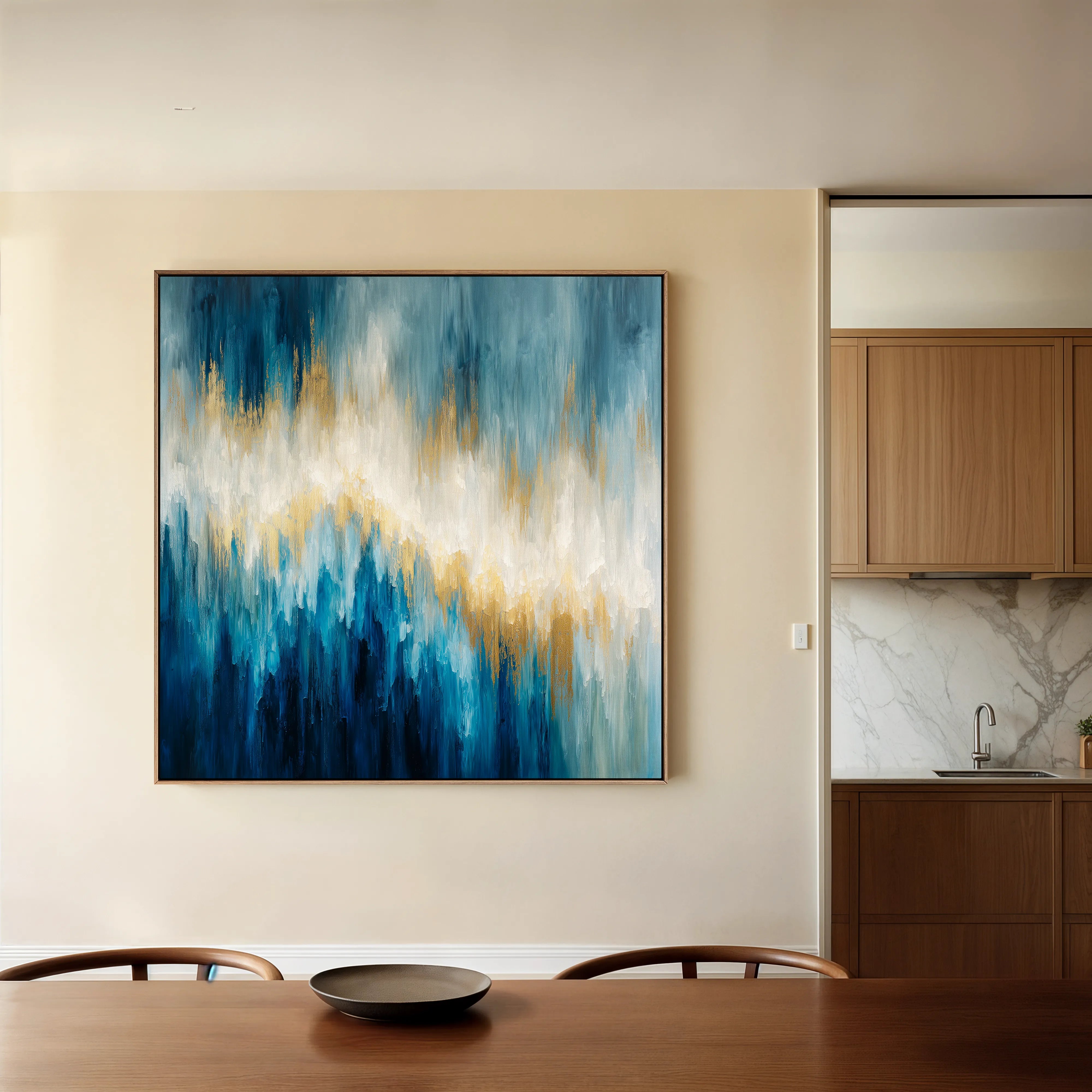 Abstract 831 Canvas Art 16" x 16" / 40 x 40 cm / Black