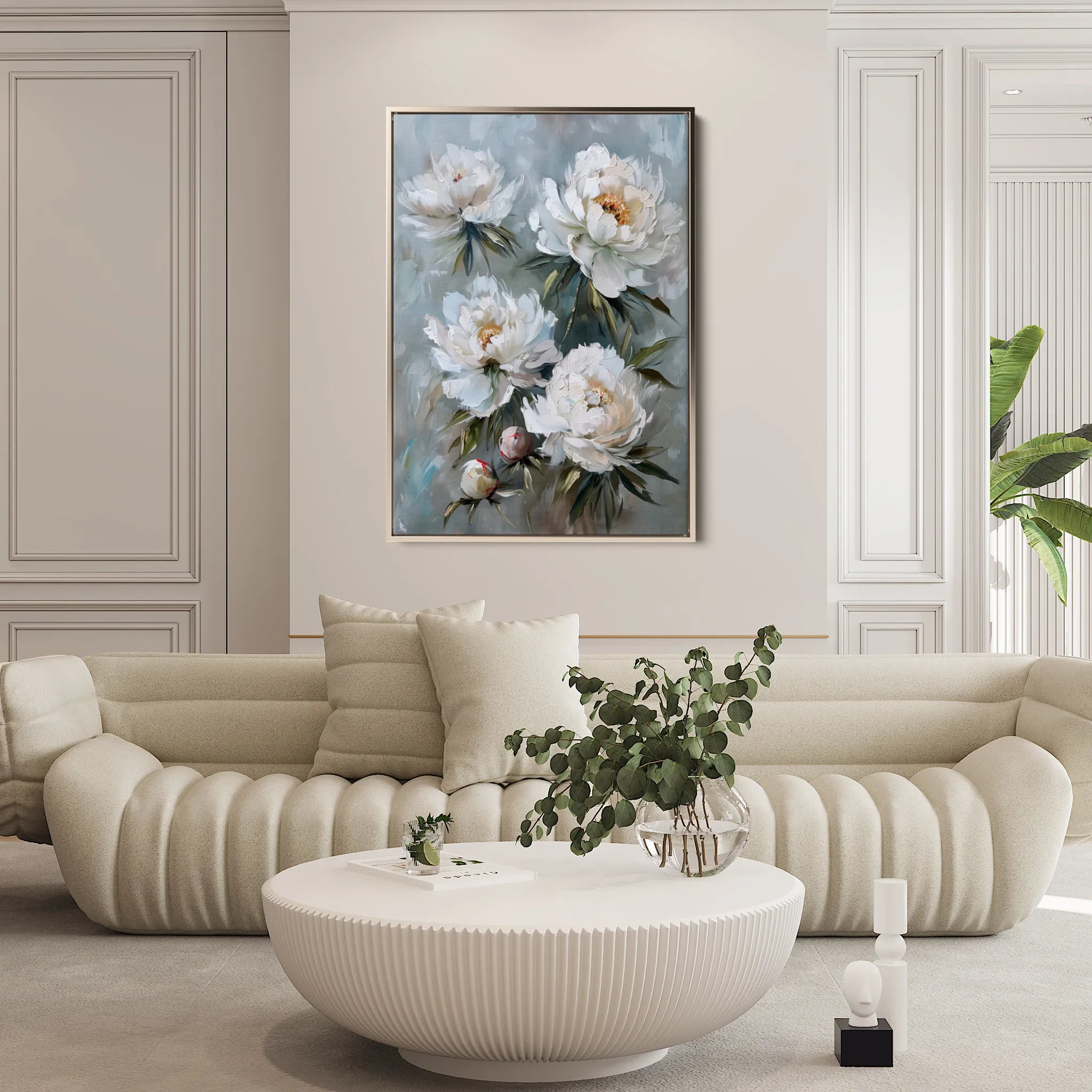 Floral 831 Canvas Art 18" x 24" / 45 x 60 cm / Black