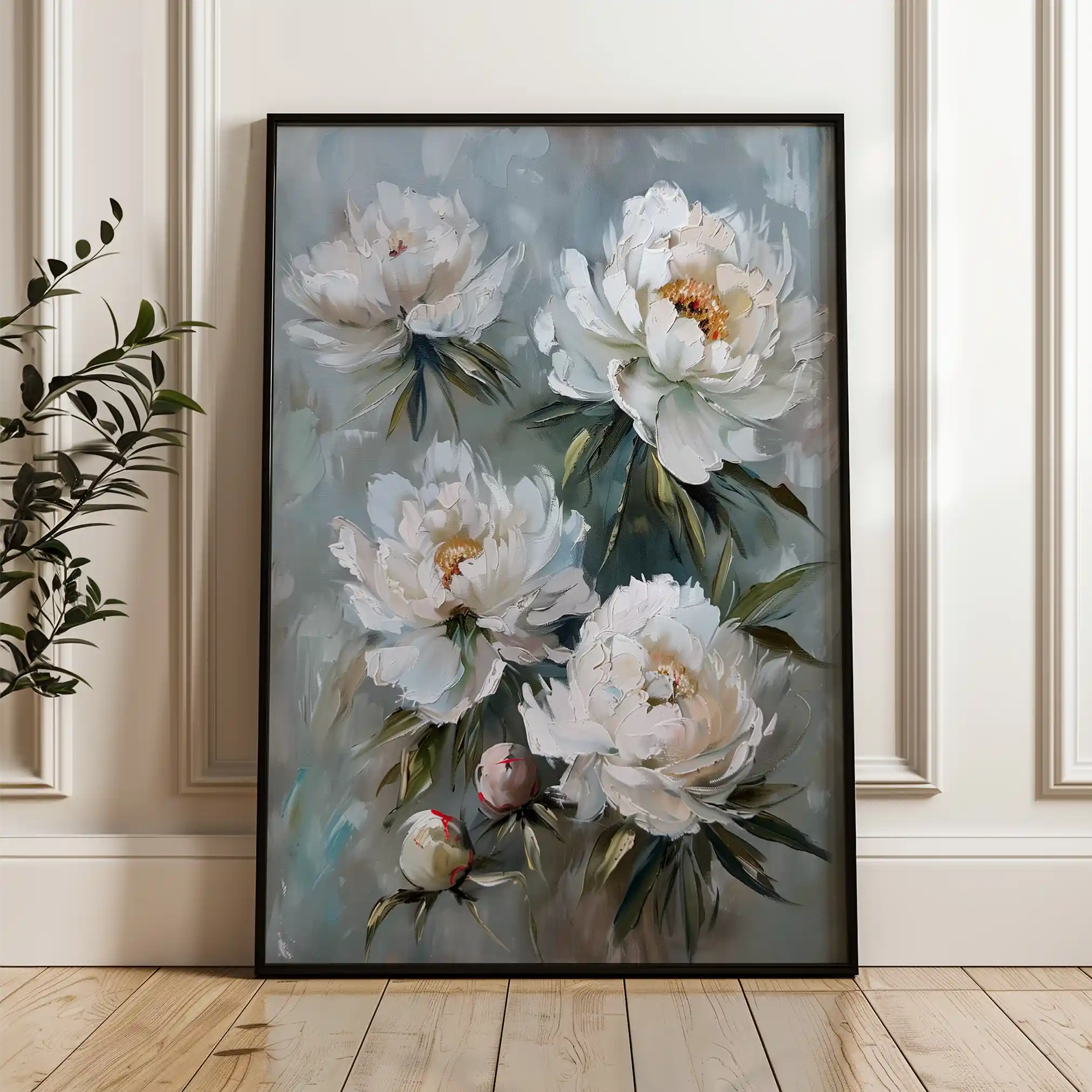 Floral 831 Canvas Art 60 x 40 cm / Black