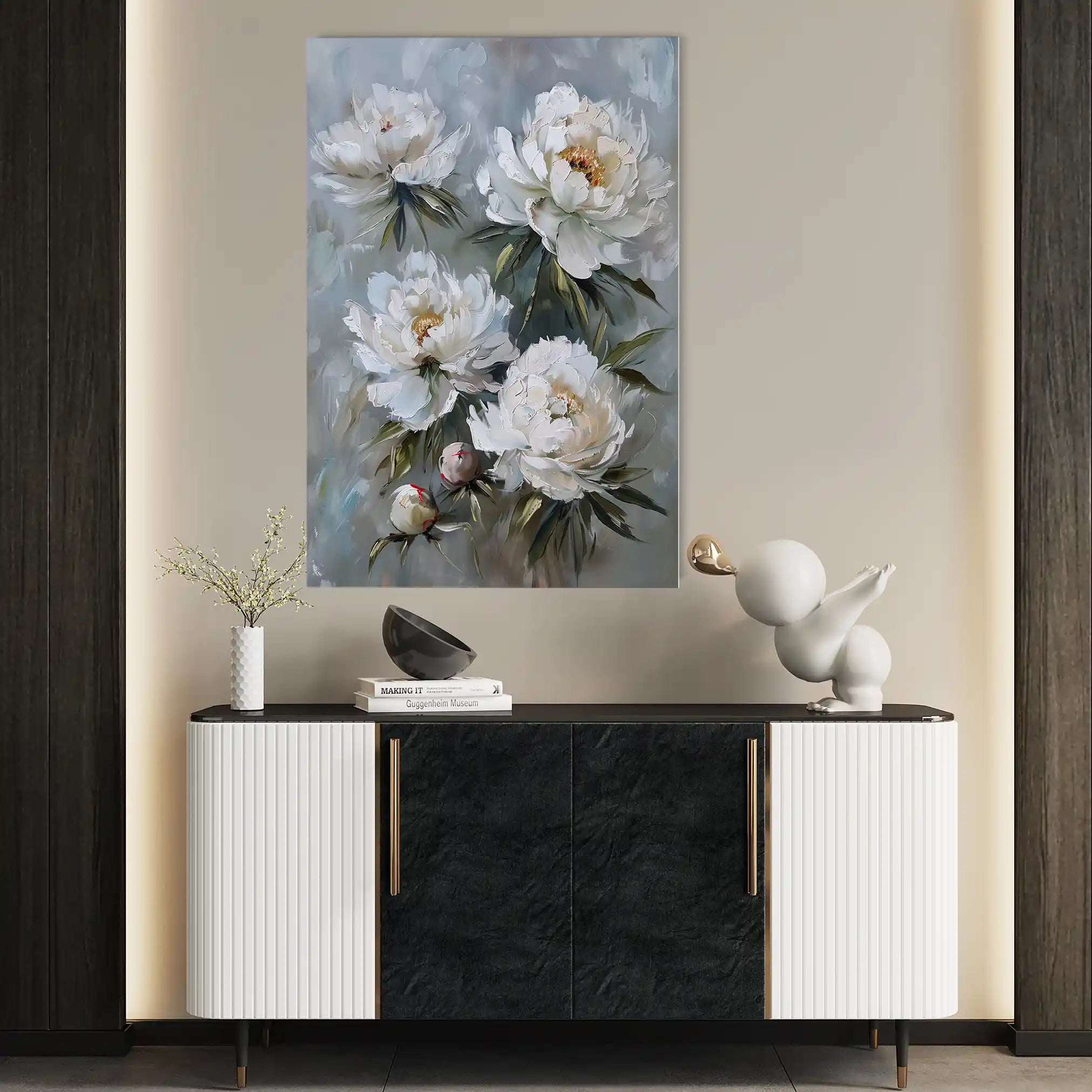 Floral 831 Canvas Art 60 x 40 cm / Black