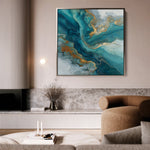 Abstract 832 Canvas Art 16" x 16" / 40 x 40 cm / Black