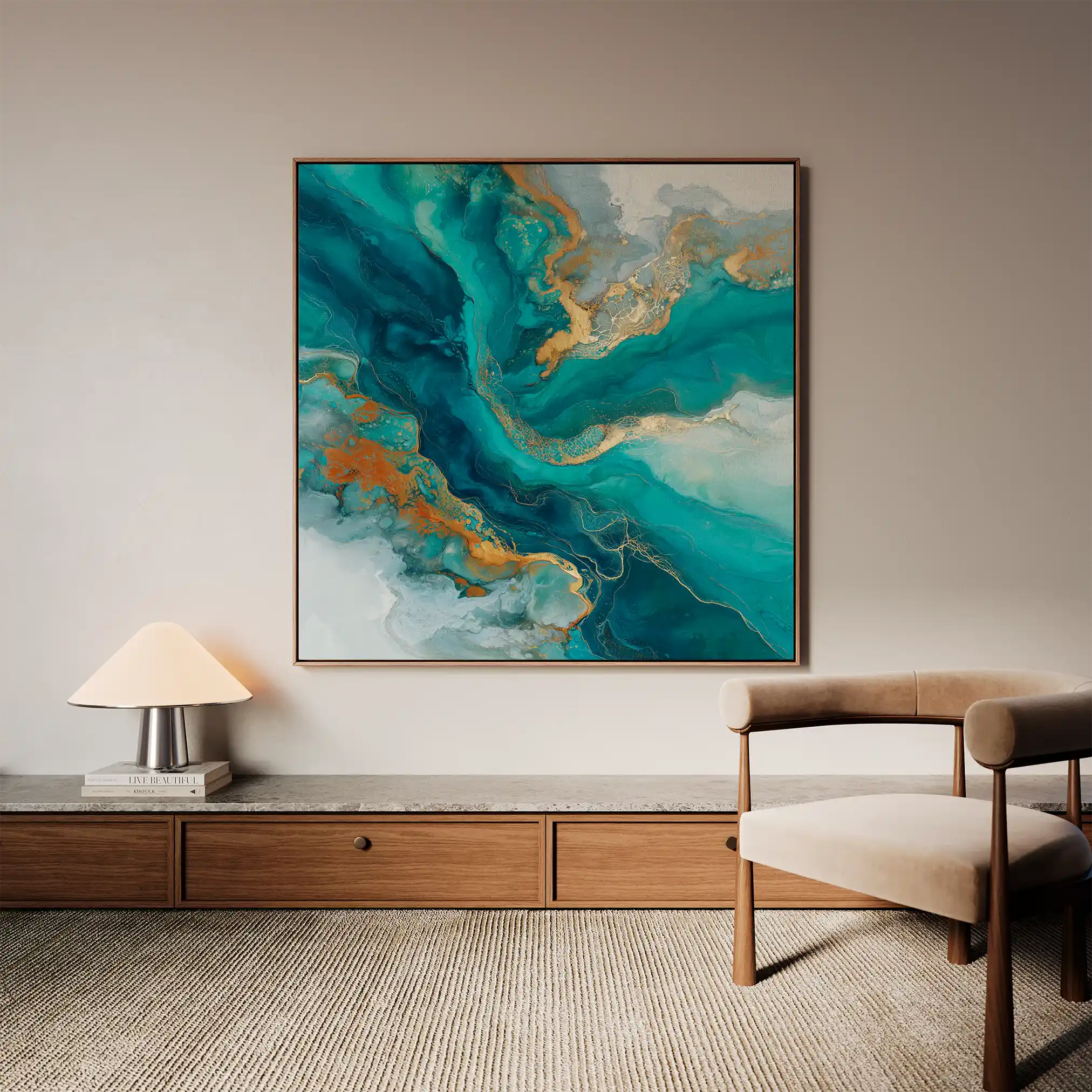 Abstract 832 Canvas Art 60 x 60 cm / Black