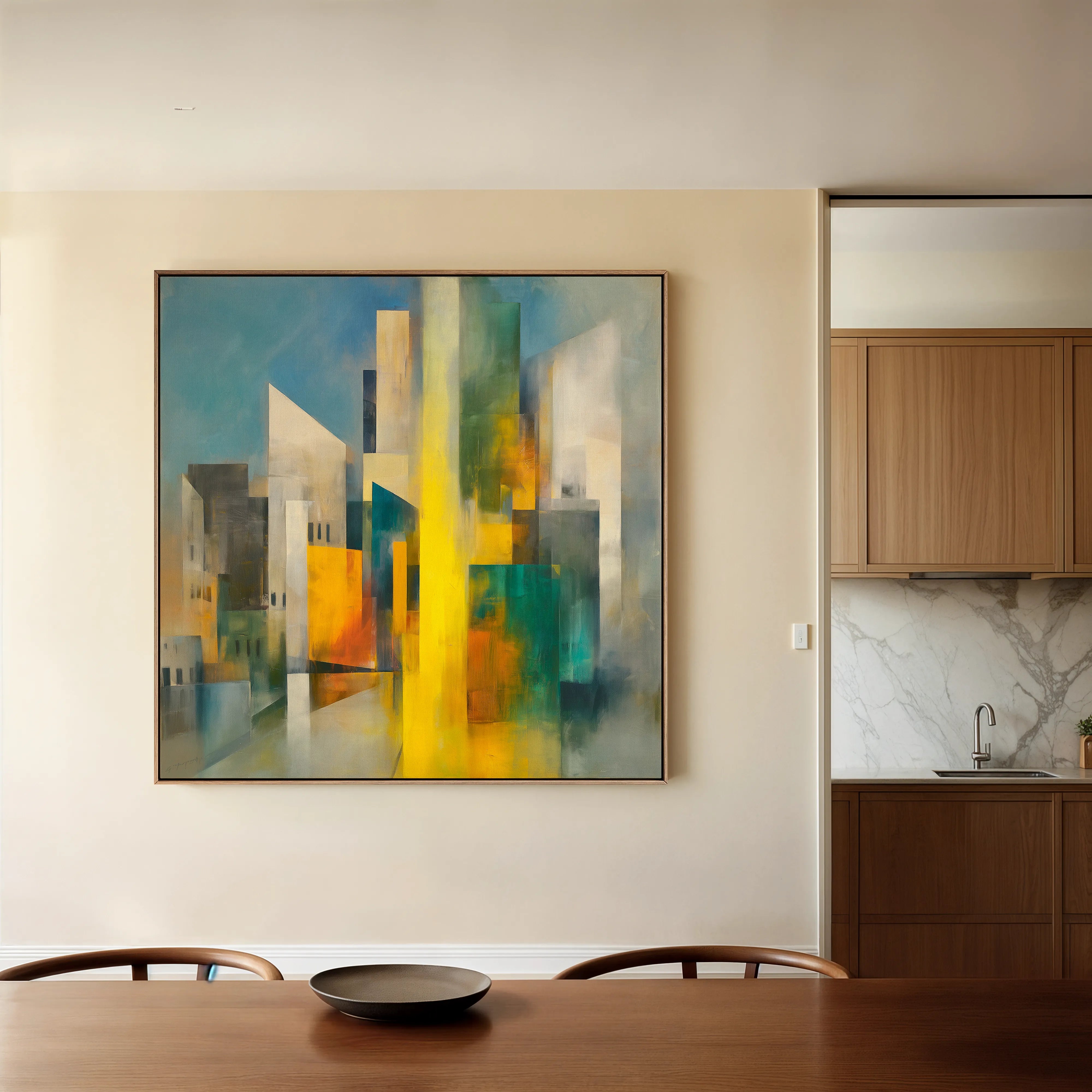 Abstract 833 Canvas Art 16" x 16" / 40 x 40 cm / Black