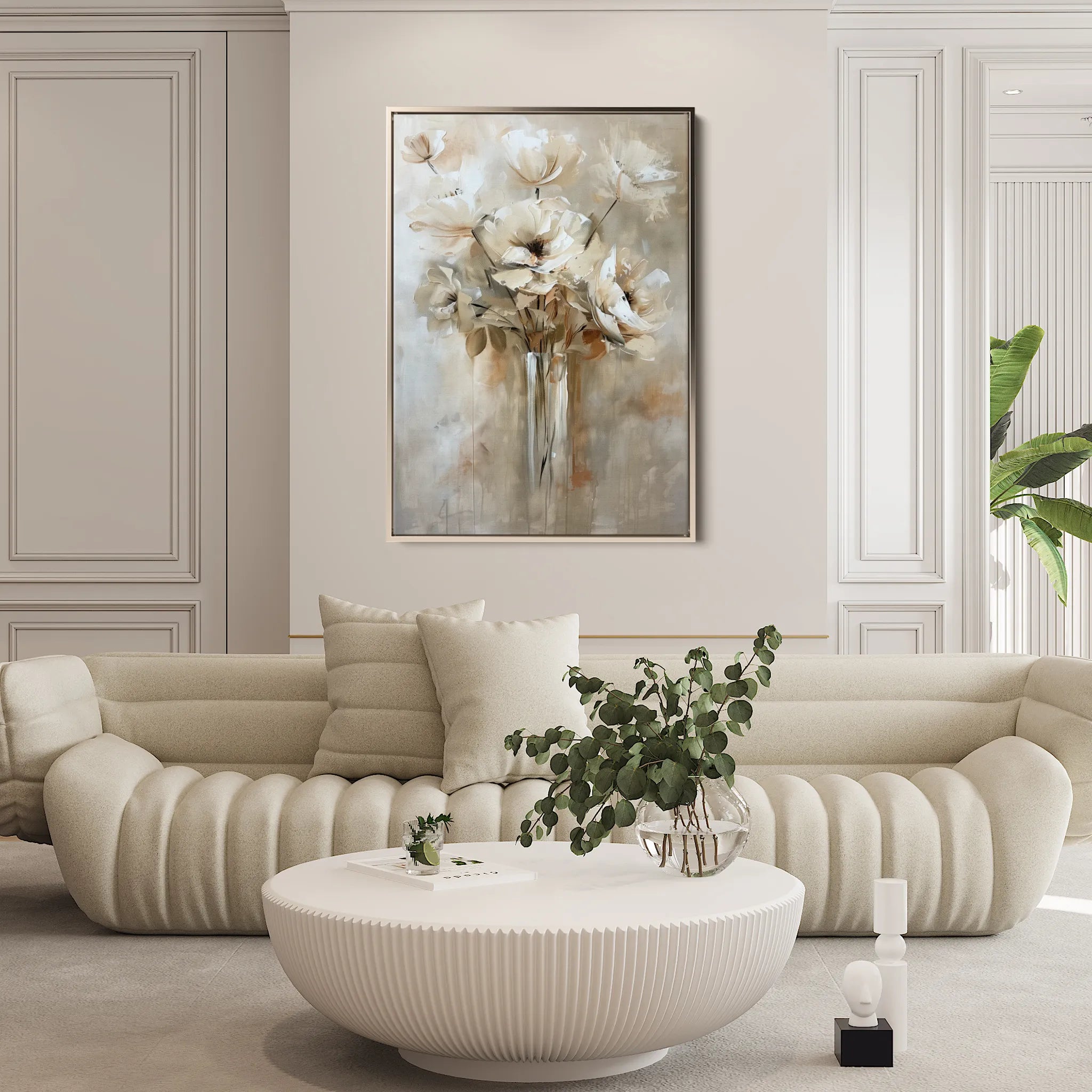 Floral 833 Canvas Art 18" x 24" / 45 x 60 cm / Black